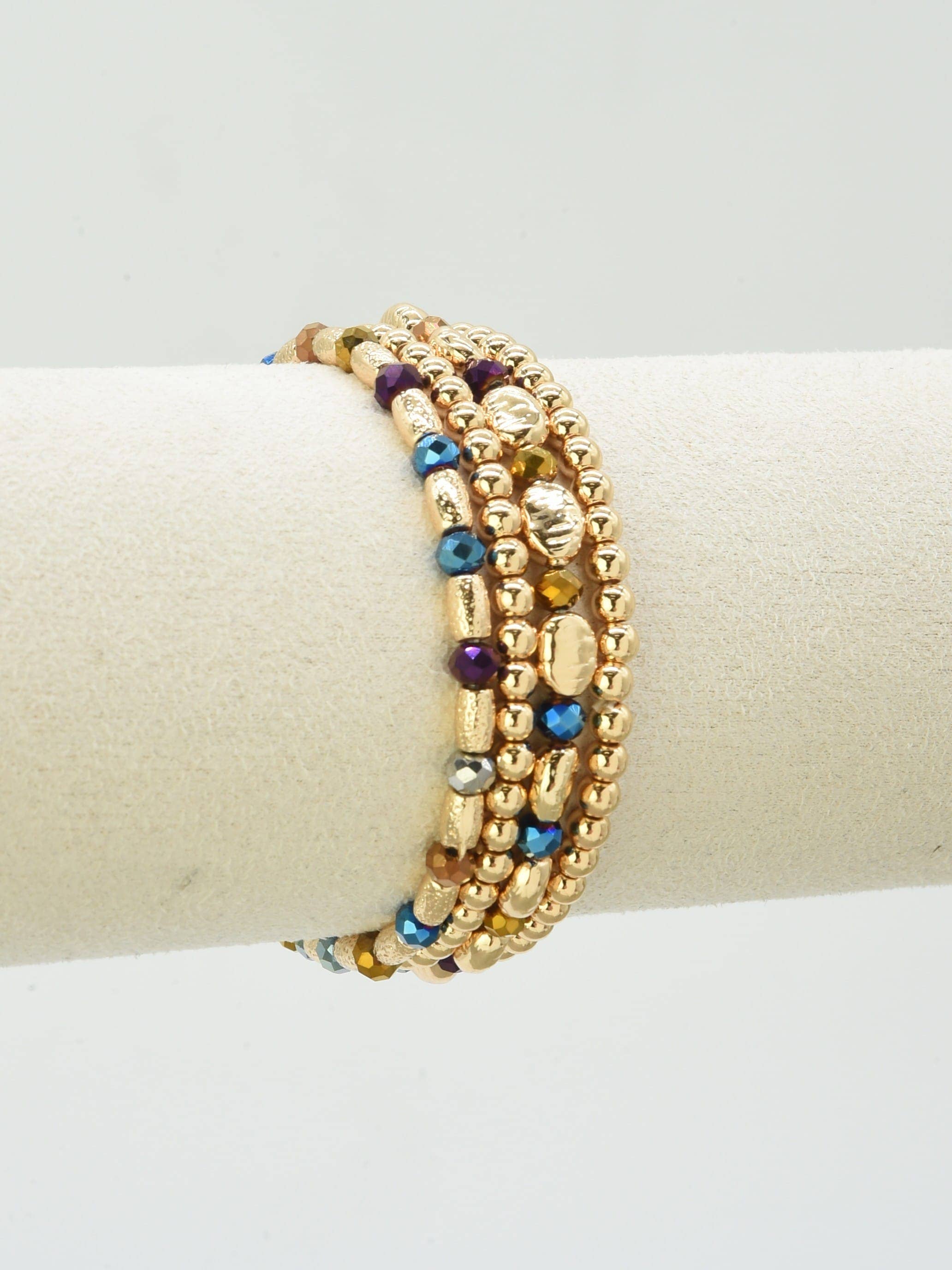 4 Piece Multi Beaded Bracelet Set
