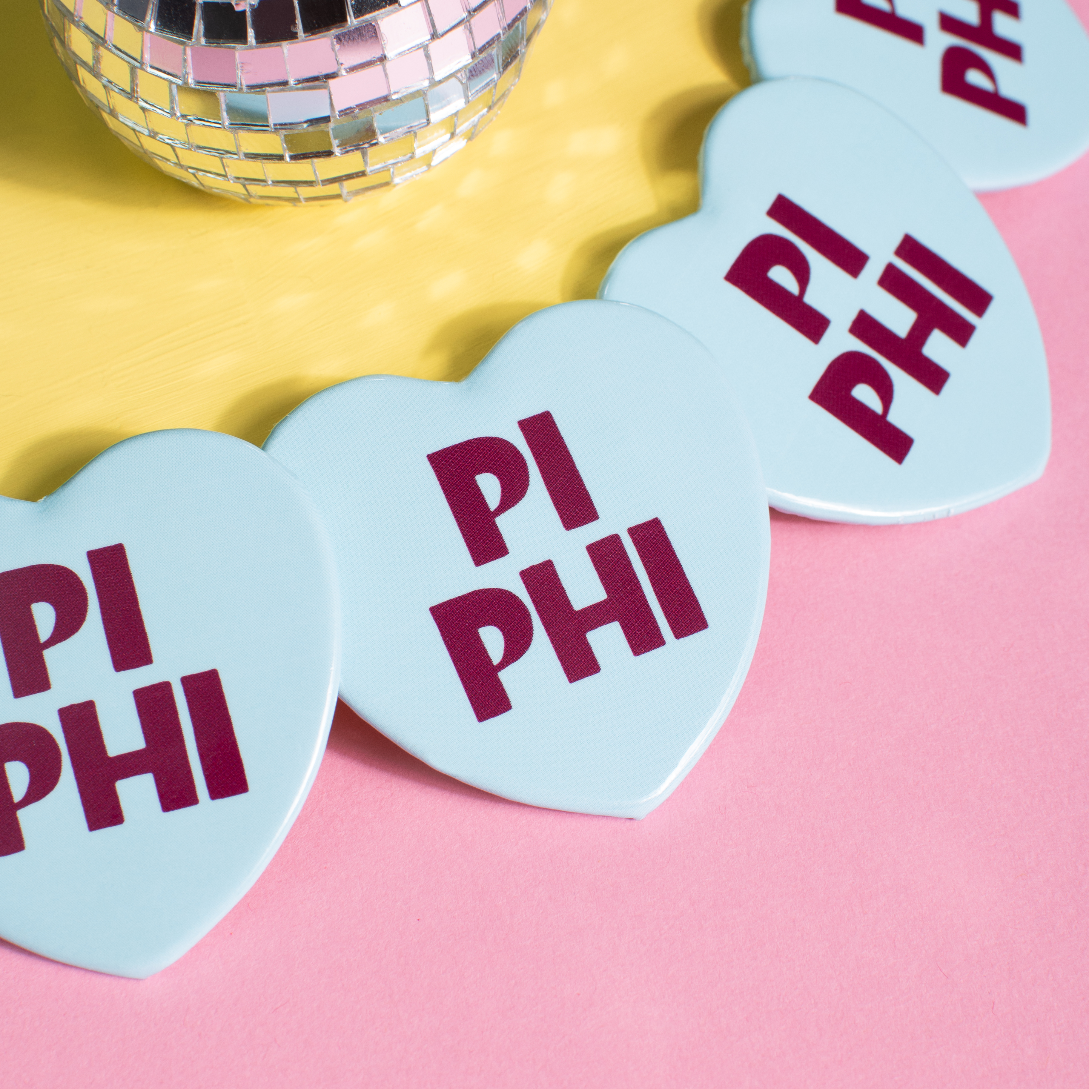 Pop Heart Buttons: Phi Mu