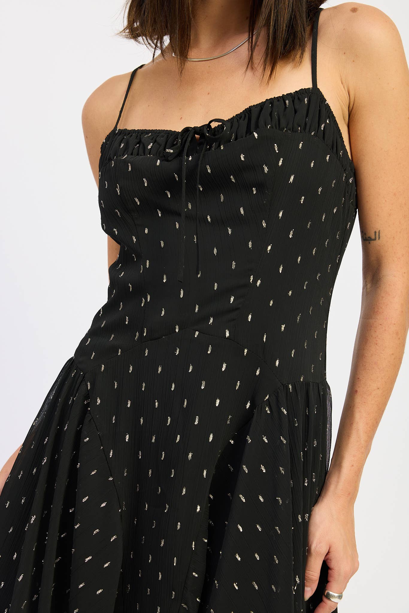 SPAGHETTI STRAP A LINE MAXI DRESS