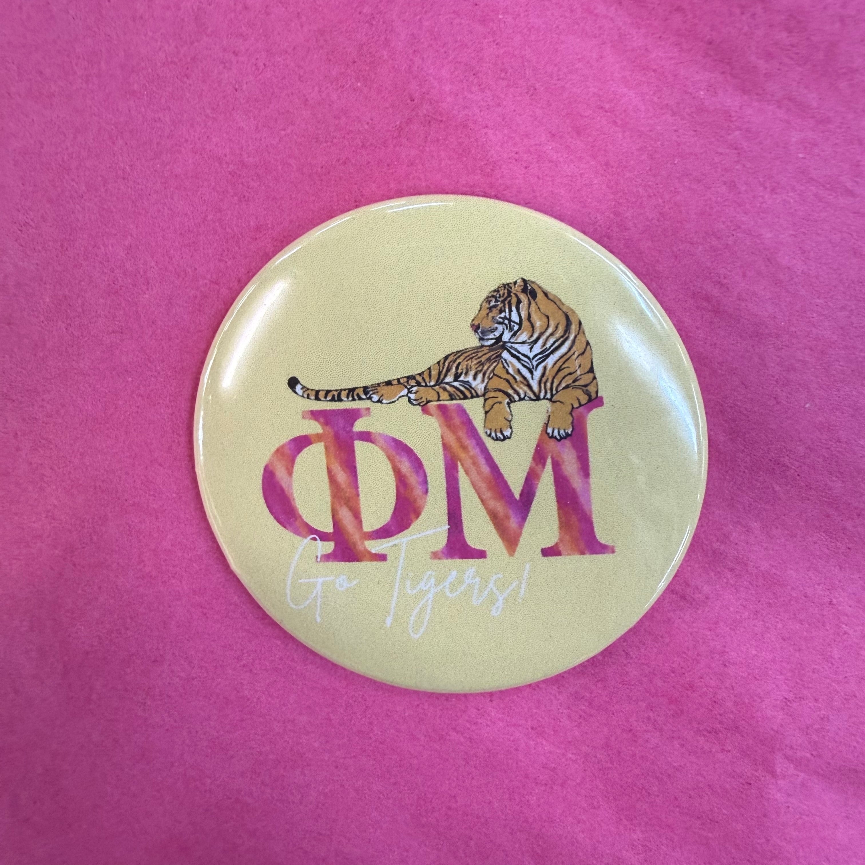 Go Tigers Yellow Sorority Button