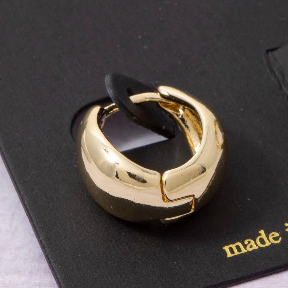 Chunky Tube Huggie Hoop Earrings