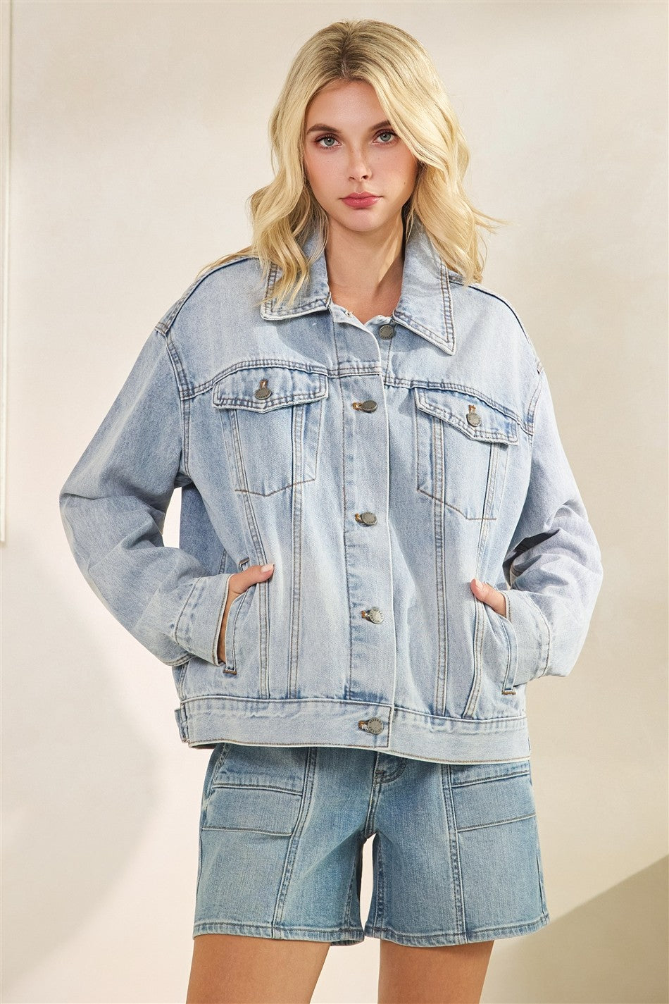 Denim Jacket with Tiger Back Panel