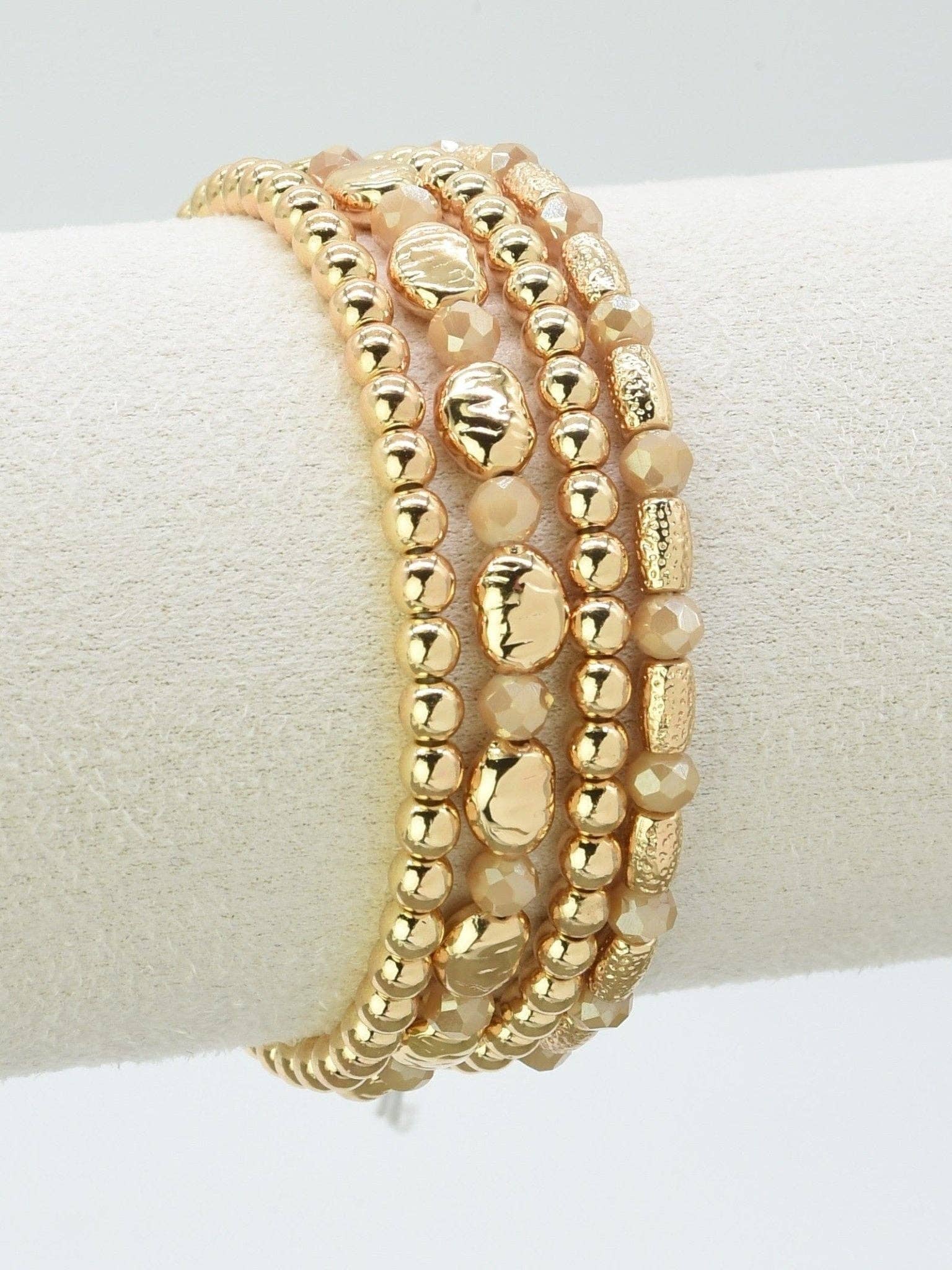 4 Piece Multi Beaded Bracelet Set