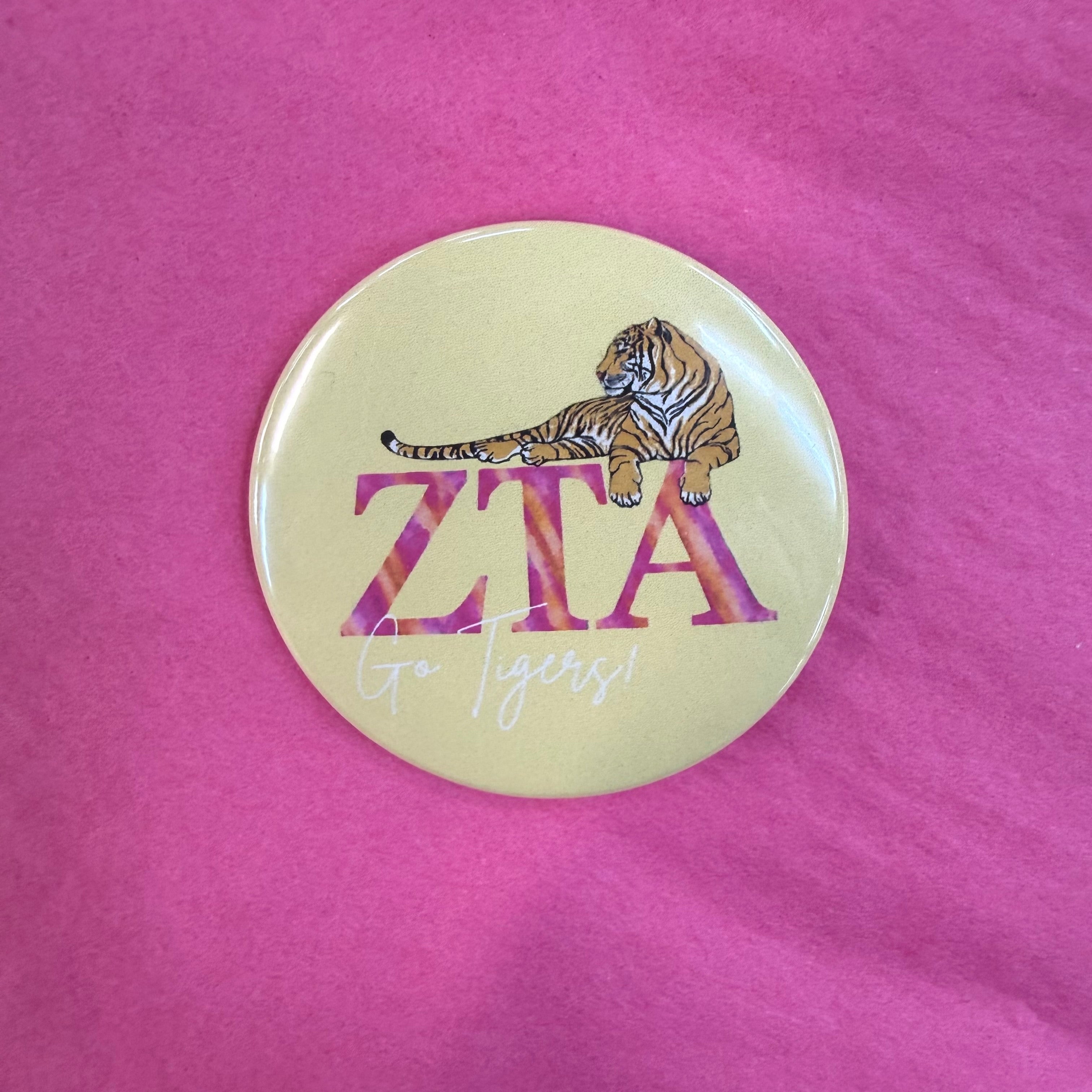 Go Tigers Yellow Sorority Button