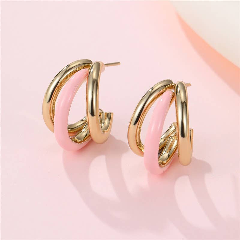18K Stainless Steel Tarnish Free Enamel Hoop