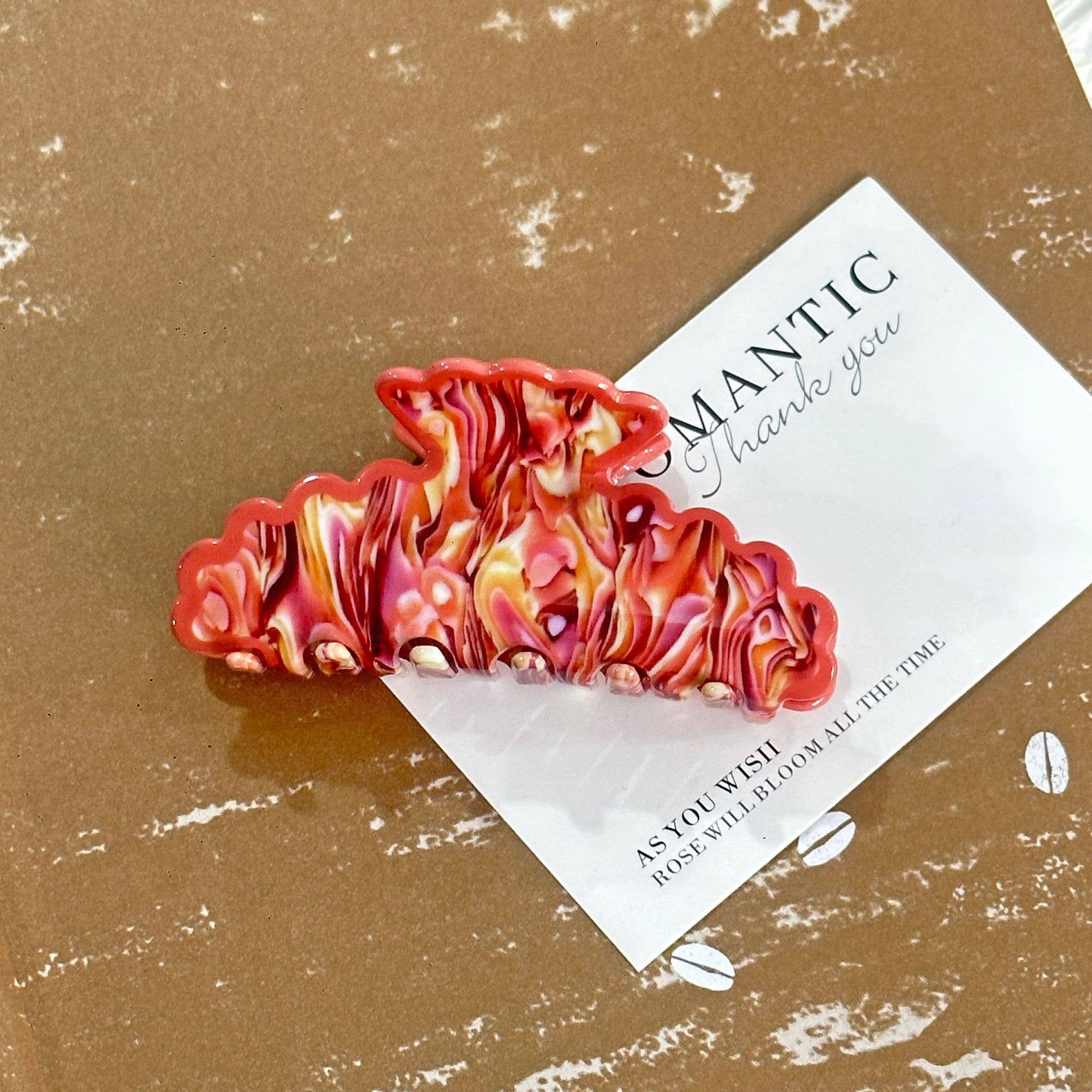 Artistic Wave Edged Spotted Tie Dye Hair Claws