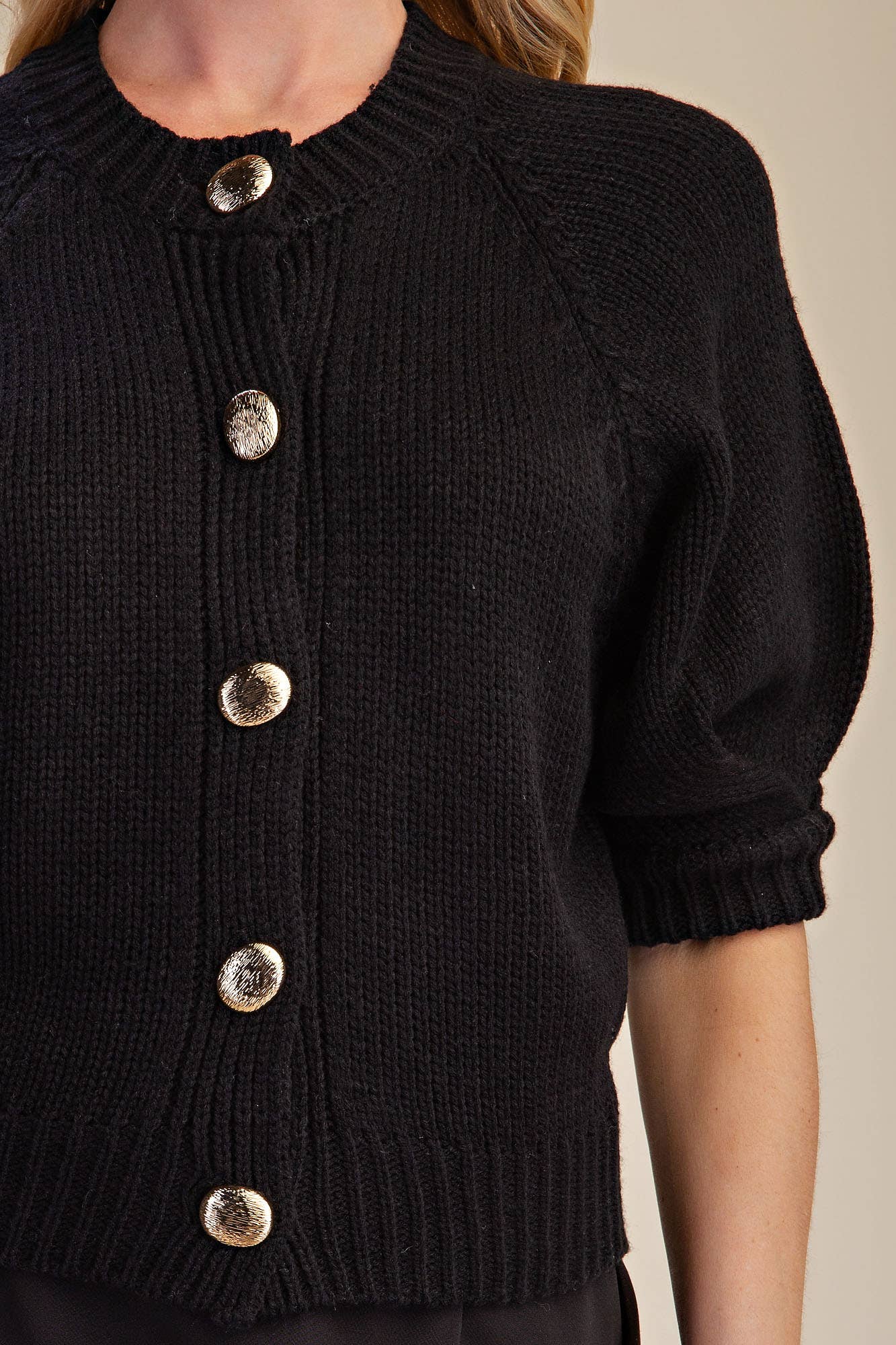 Puff Sleeve Sweater Cardigan