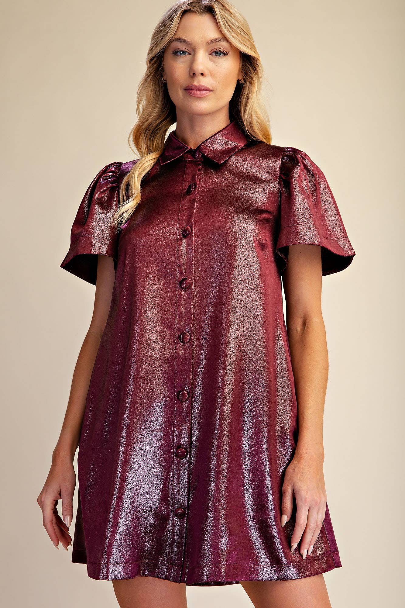 Metallic Holiday Mini Dress