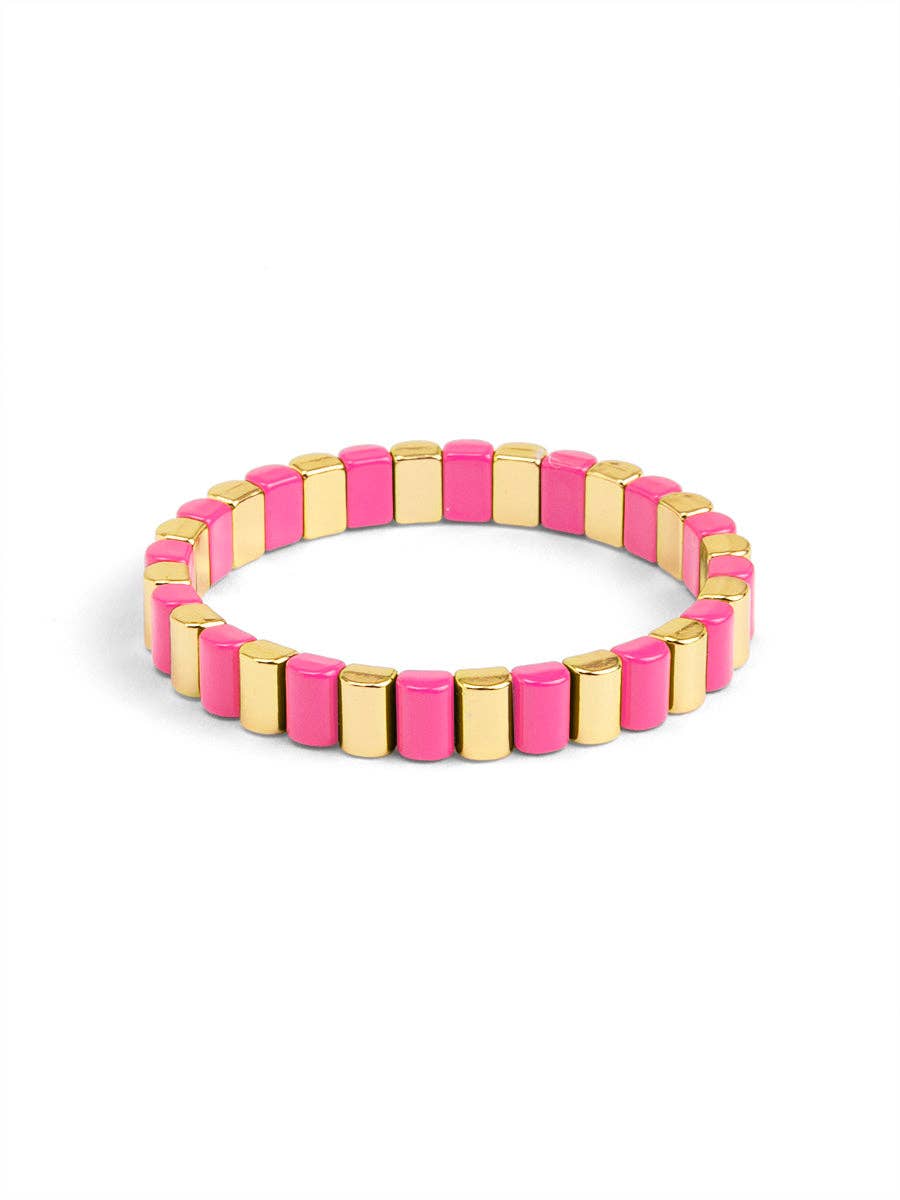 Enamel Tile Stretch Bracelet