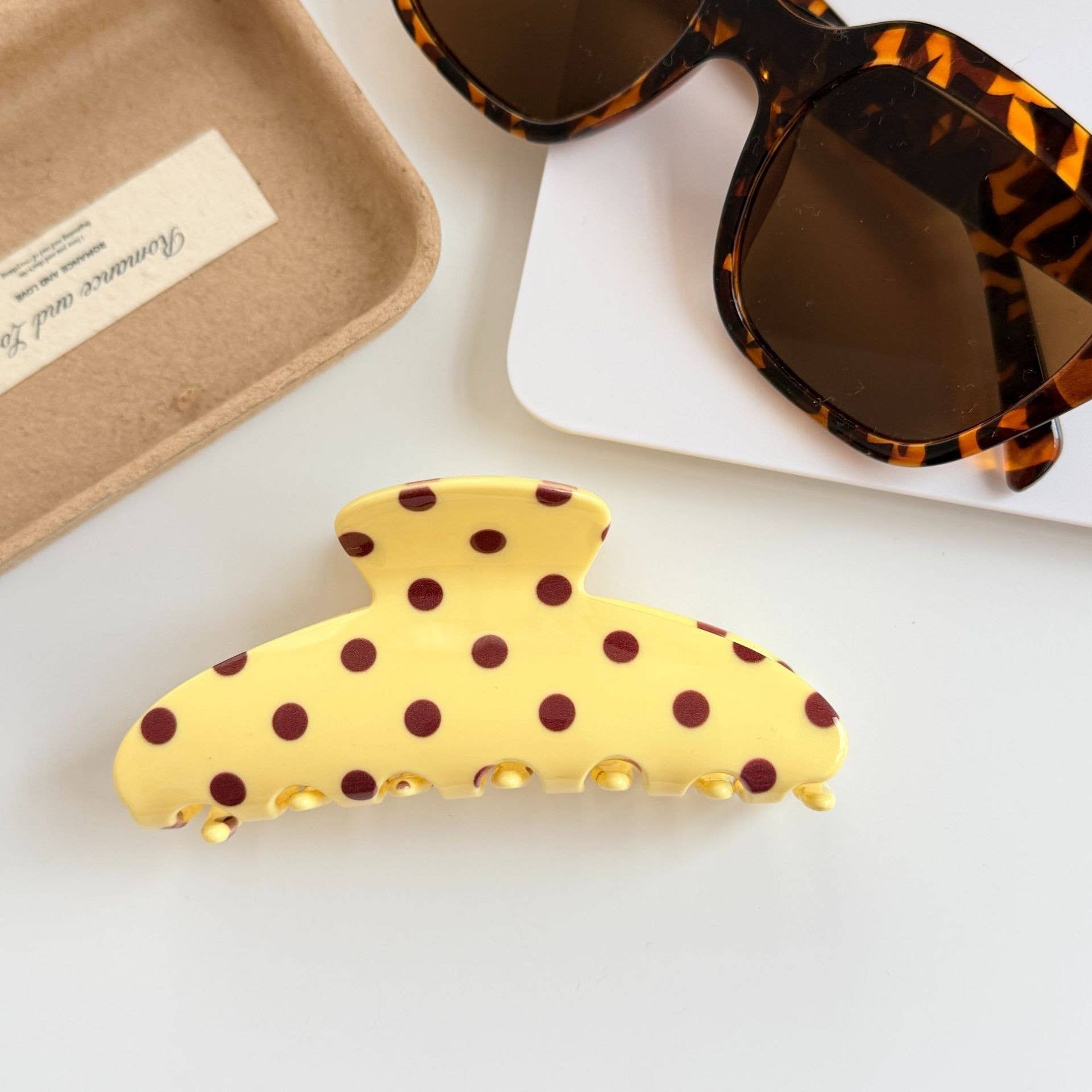 Vibrant Polka Dot Print Hair Claw Clip