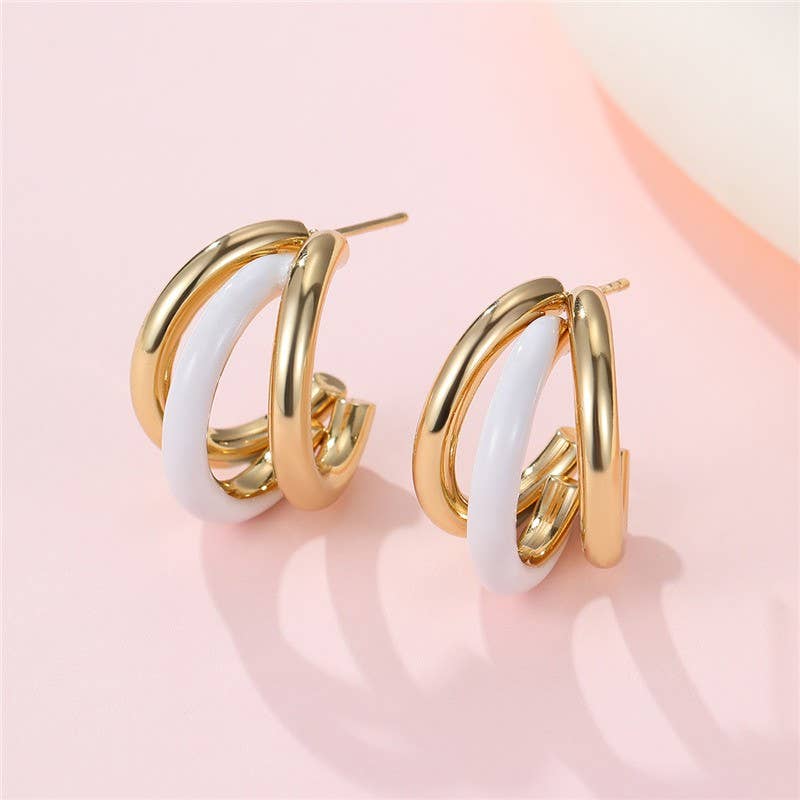 18K Stainless Steel Tarnish Free Enamel Hoop