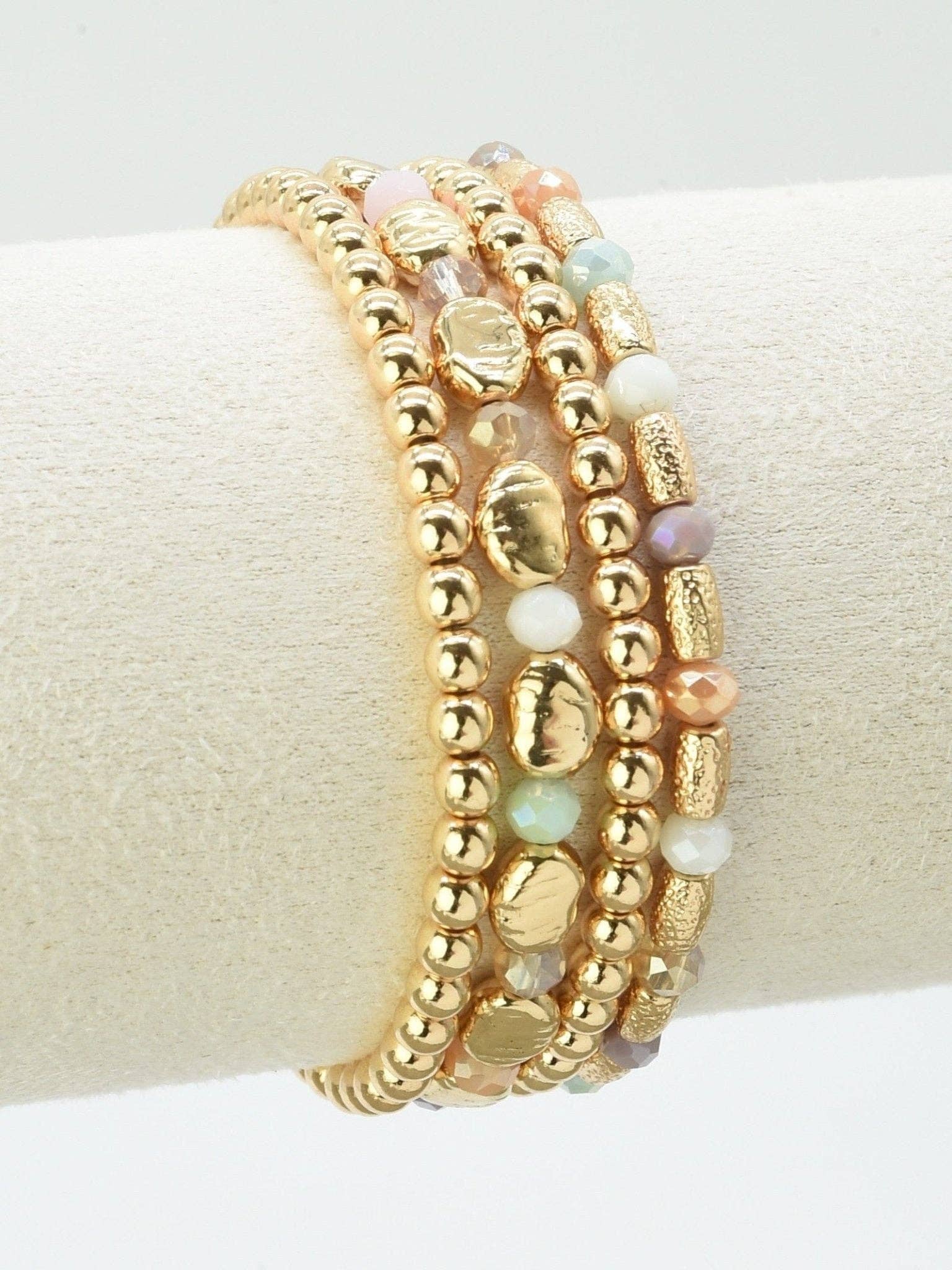 4 Piece Multi Beaded Bracelet Set