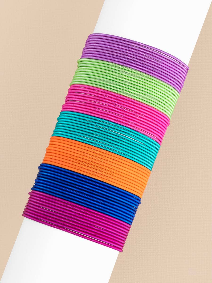 Vibrant Stainless Steel Bangle Set