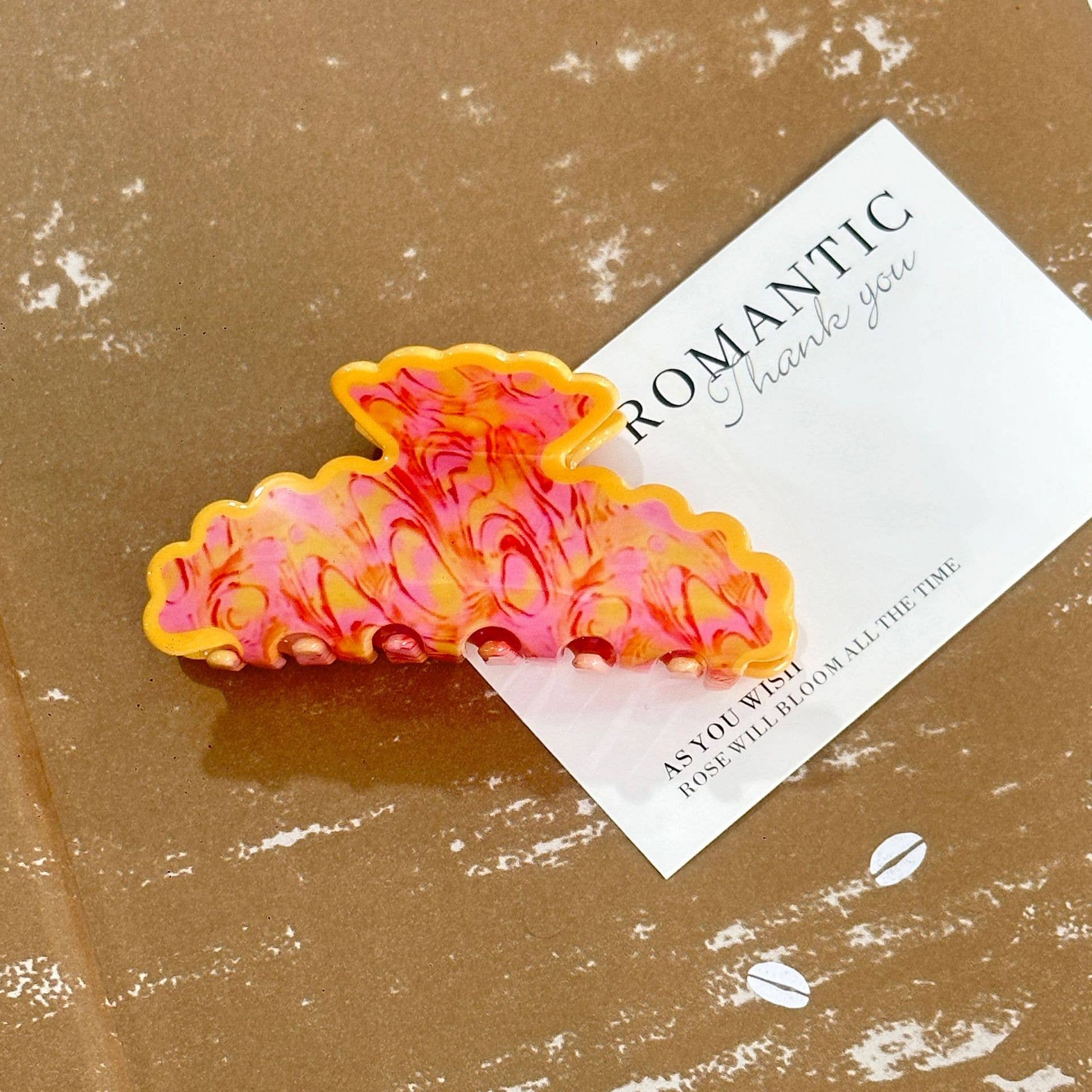 Artistic Wave Edged Spotted Tie Dye Hair Claws
