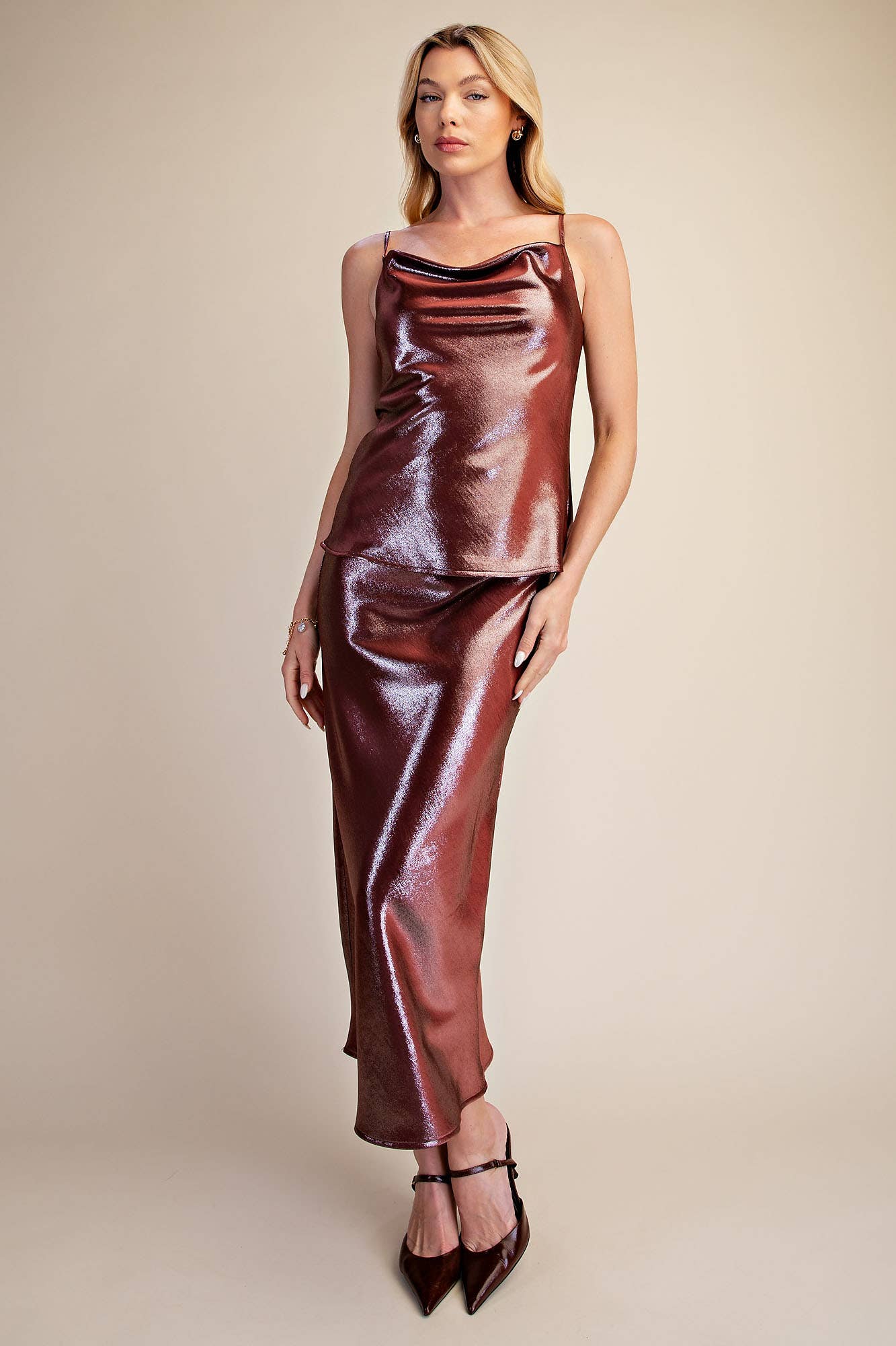Cowl Neck Glitter Cami