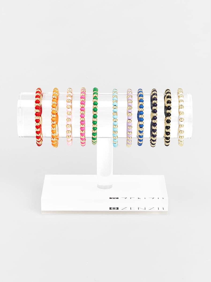 Enamel Beaded Stretch Bracelet