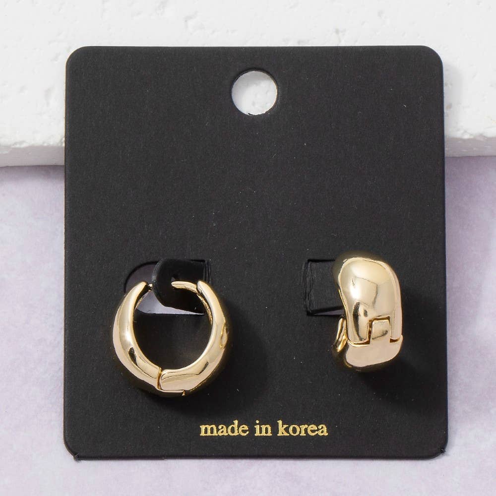 Chunky Tube Huggie Hoop Earrings