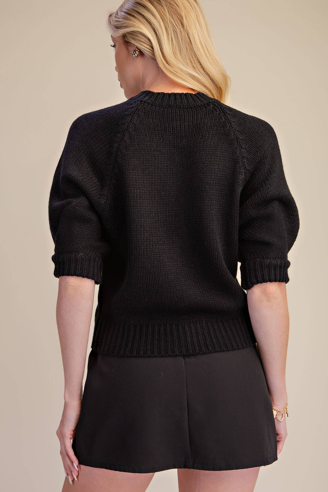 Puff Sleeve Sweater Cardigan