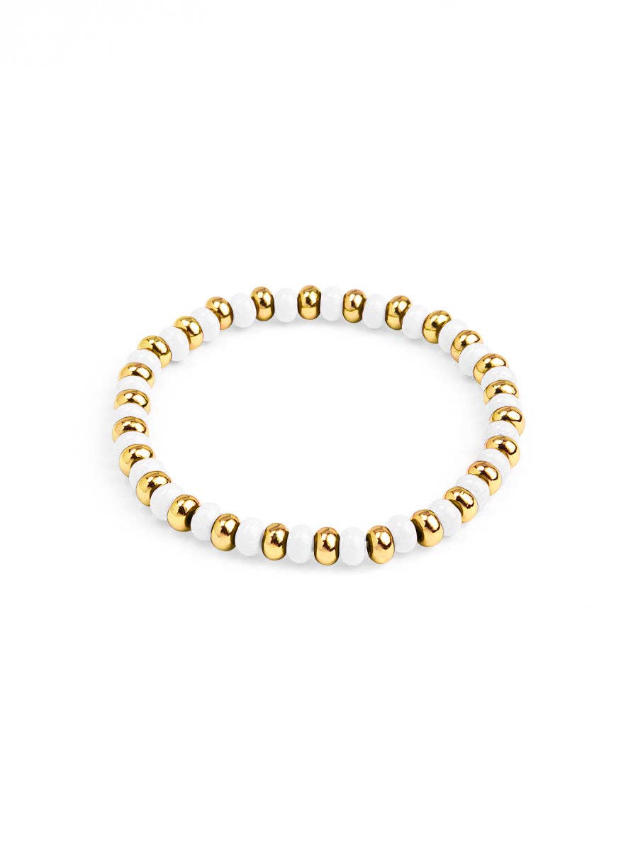 Enamel Beaded Stretch Bracelet