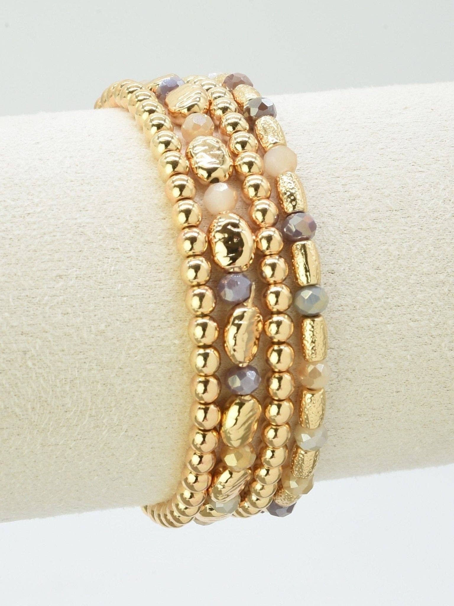 4 Piece Multi Beaded Bracelet Set