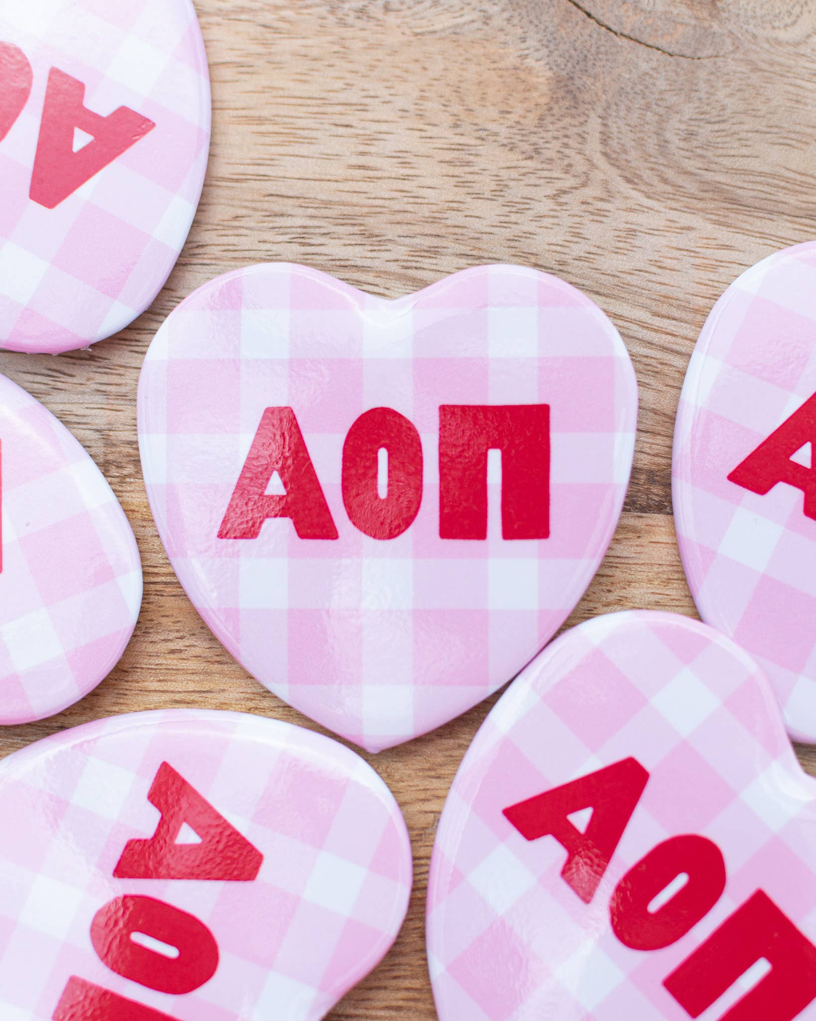 Gingham Heart buttons: Pi Beta Phi