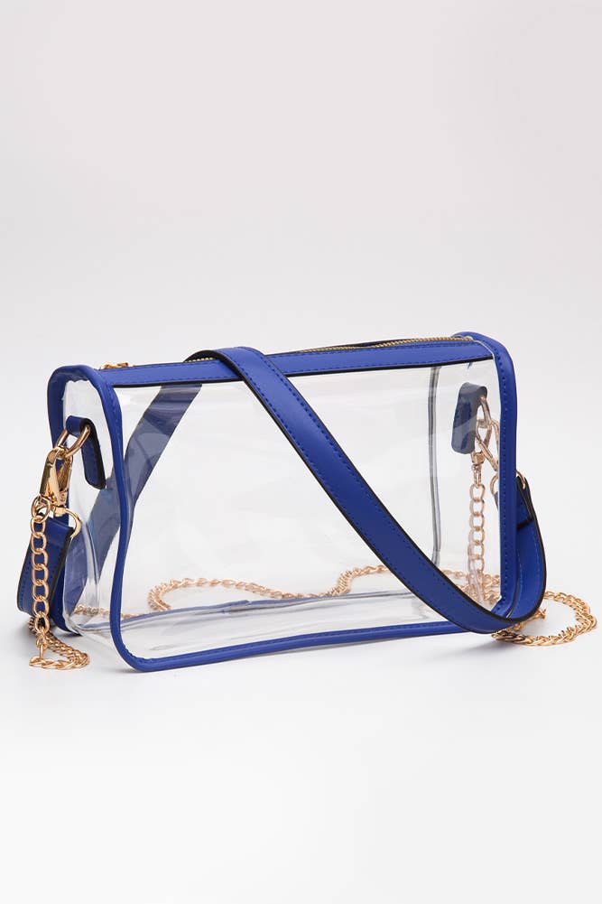 Clear Rectangle Stadium Concert Crossbody Bag: Leopard