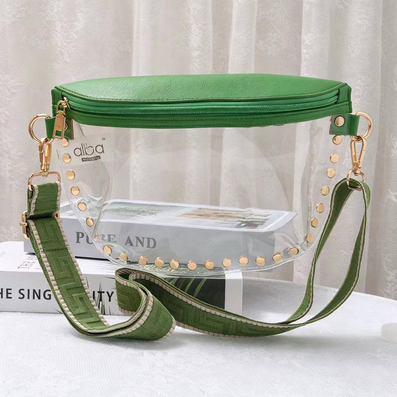Lorna Clear Gameday Studded Crossbody Bag