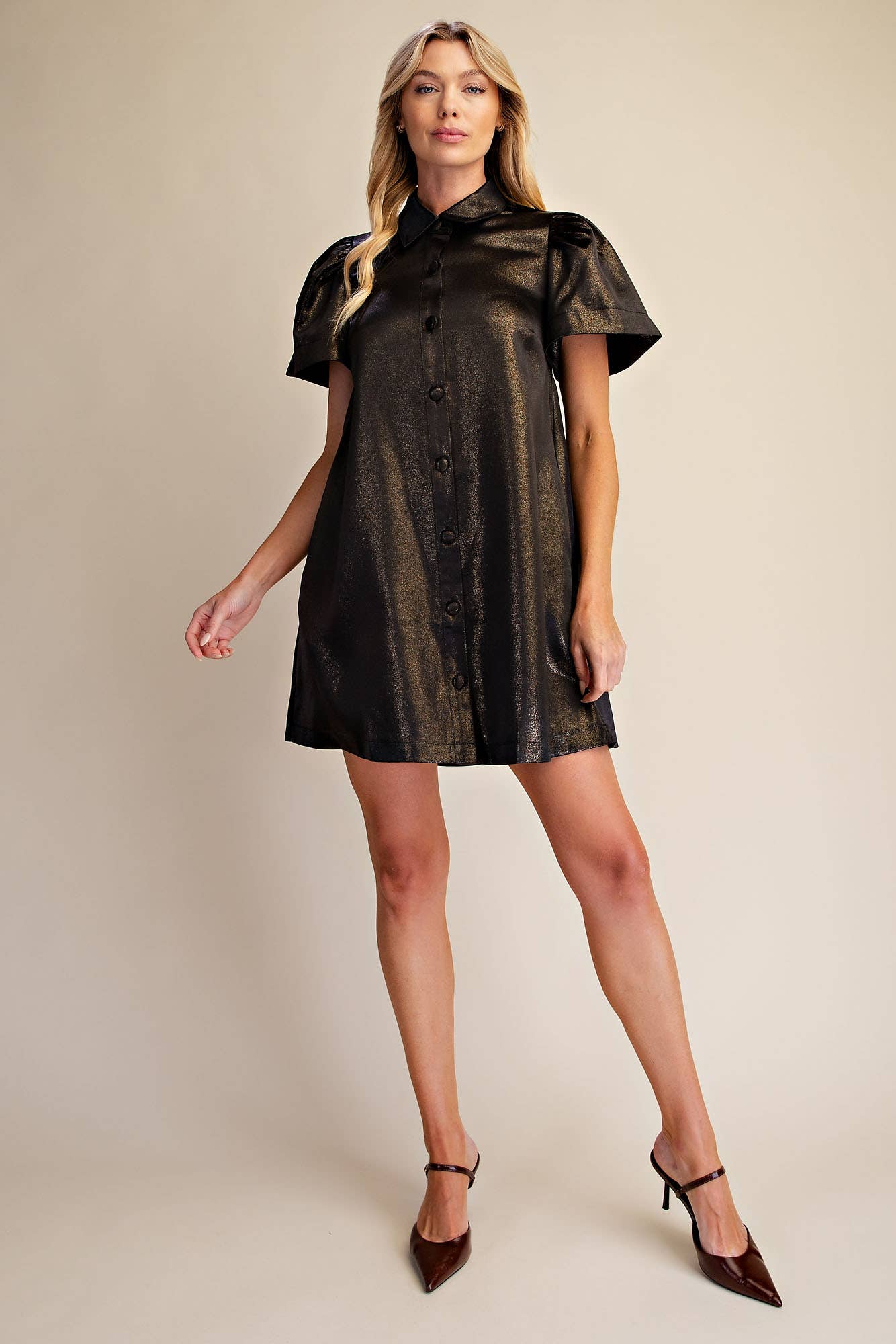 Metallic Holiday Mini Dress