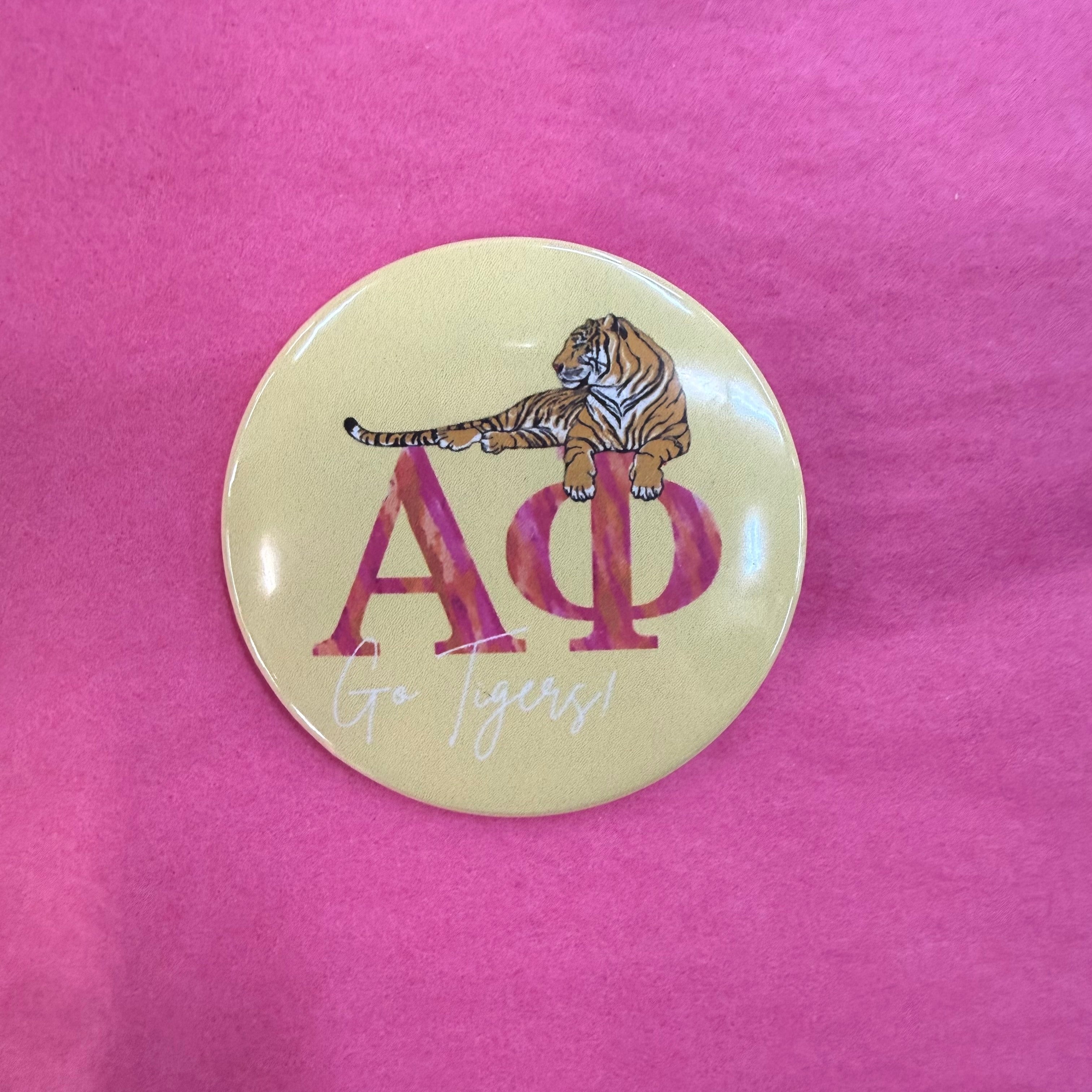 Go Tigers Yellow Sorority Button
