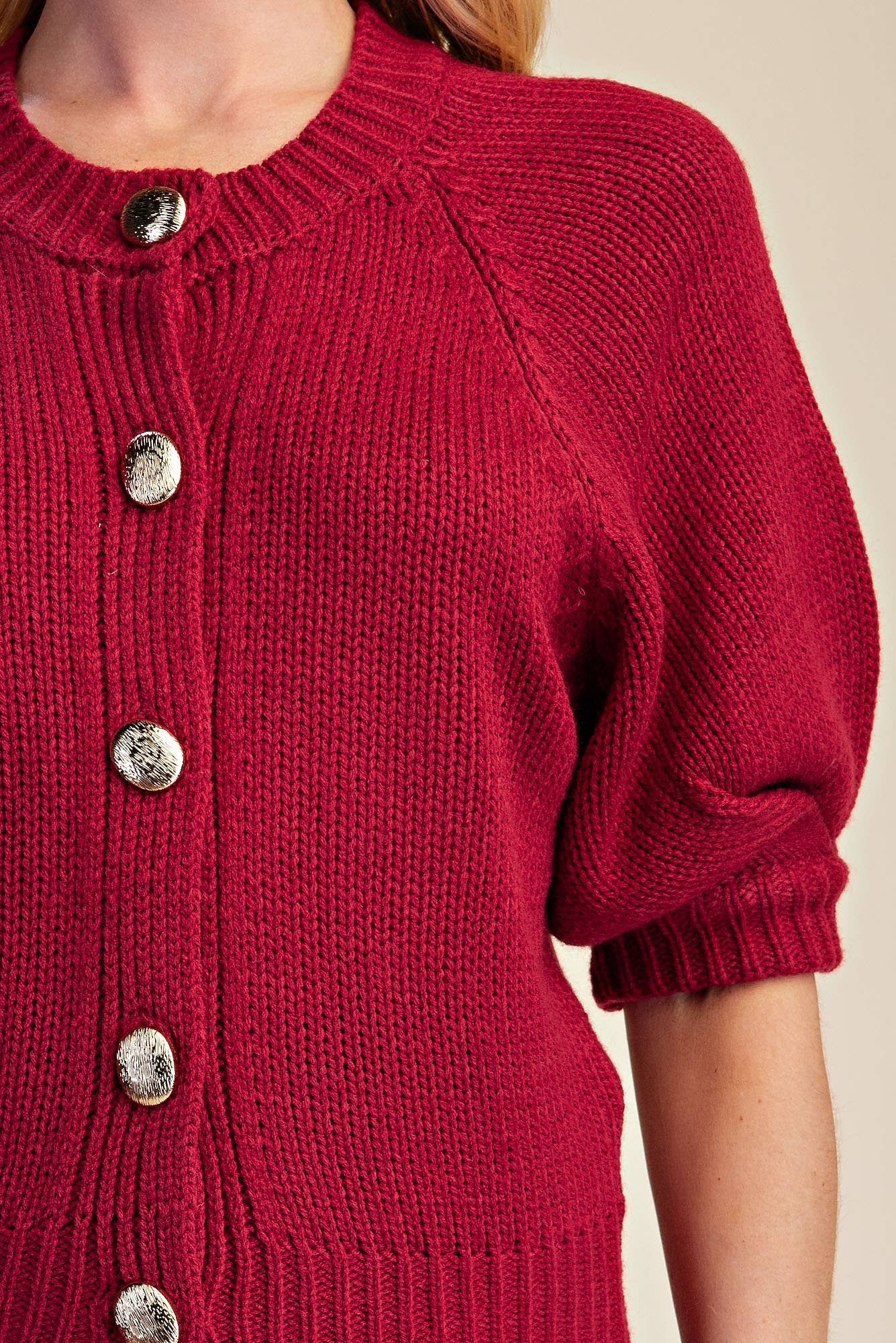 Puff Sleeve Sweater Cardigan