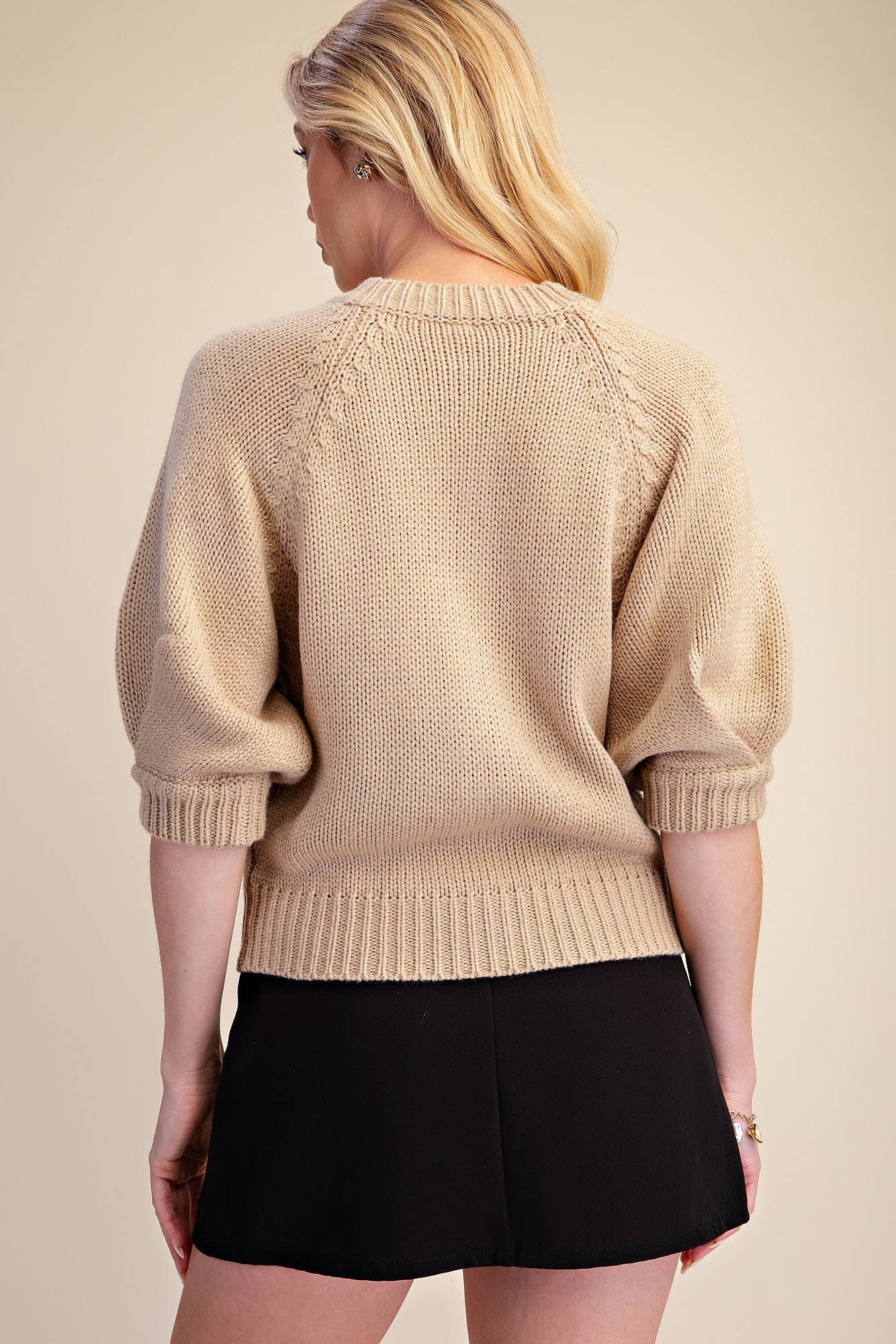 Puff Sleeve Sweater Cardigan