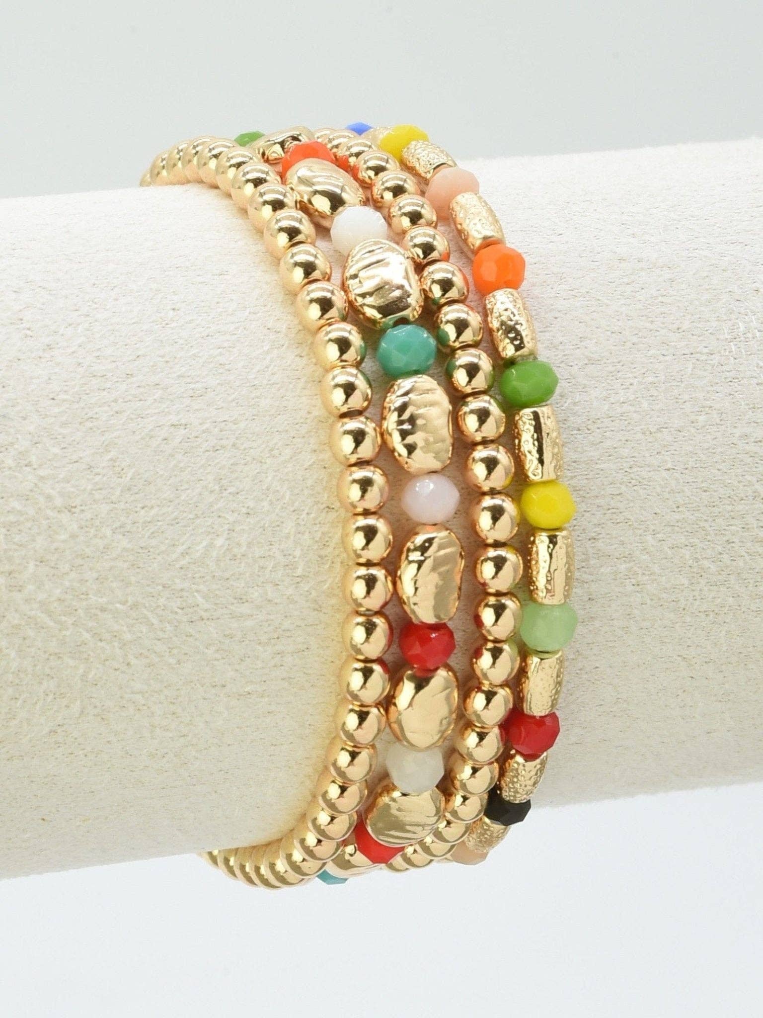 4 Piece Multi Beaded Bracelet Set