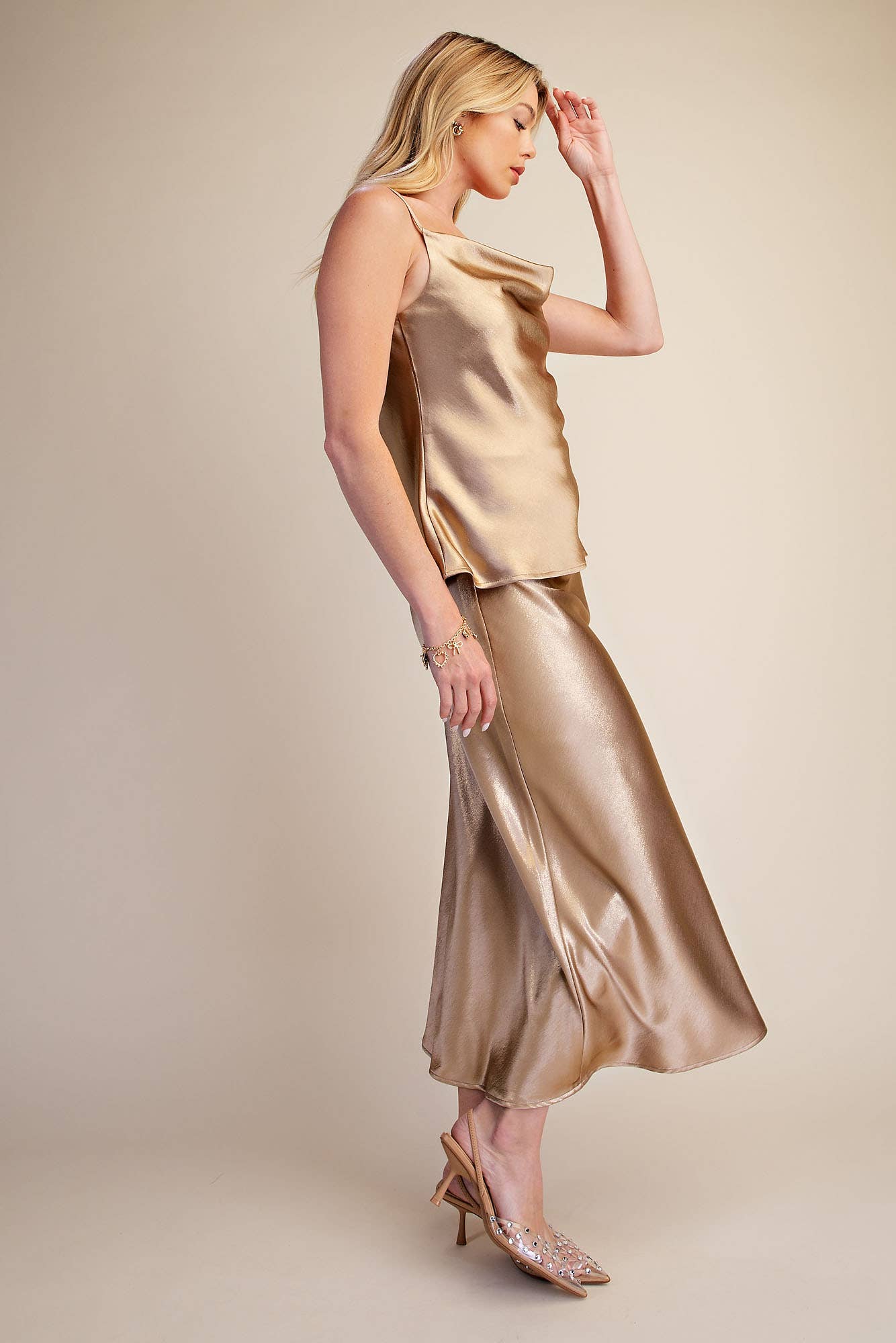 Cowl Neck Glitter Cami