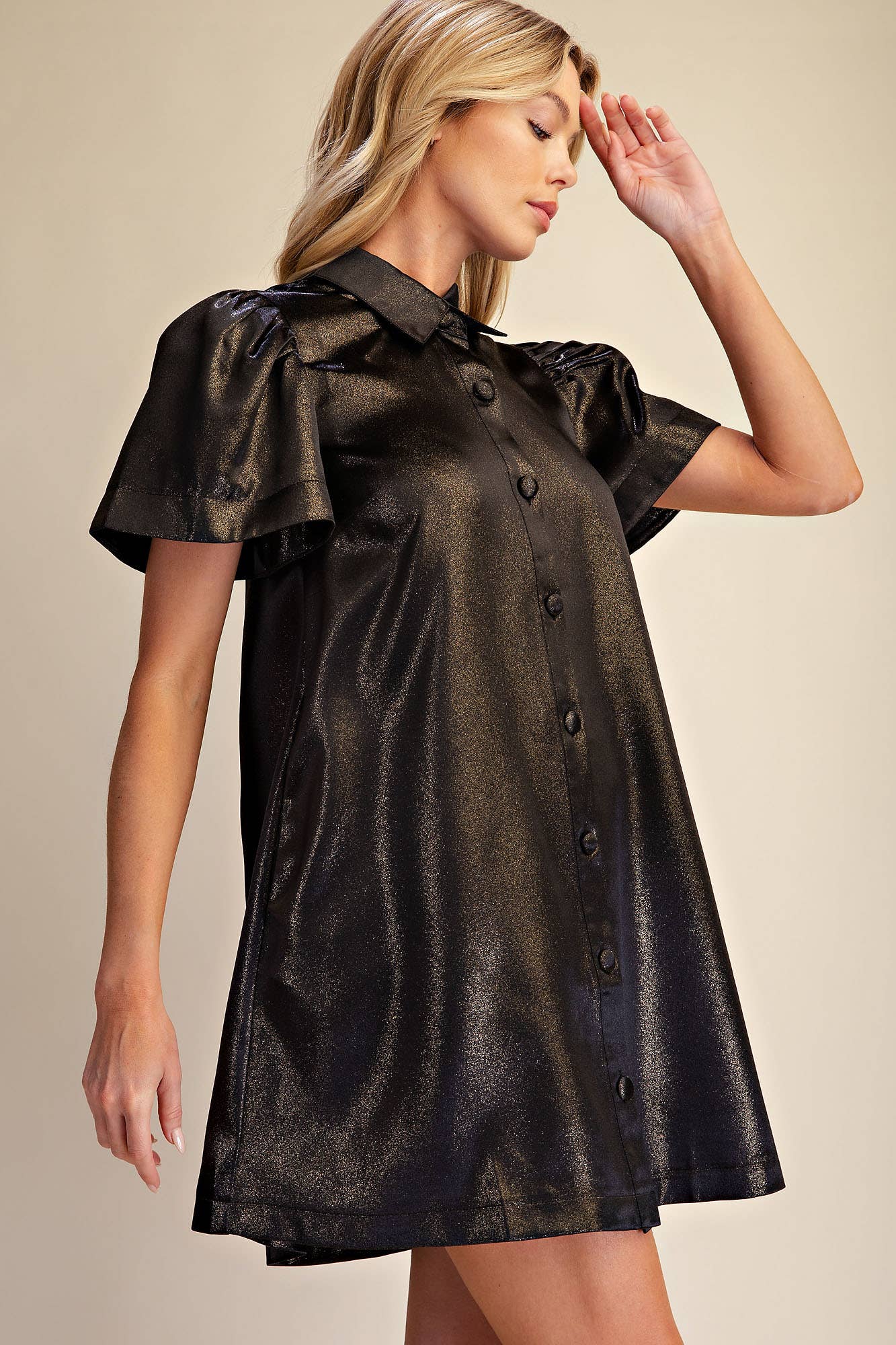 Metallic Holiday Mini Dress