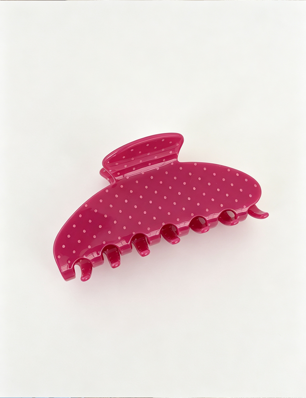 Ladies Polka Dot Print Large Hair Claw Clip