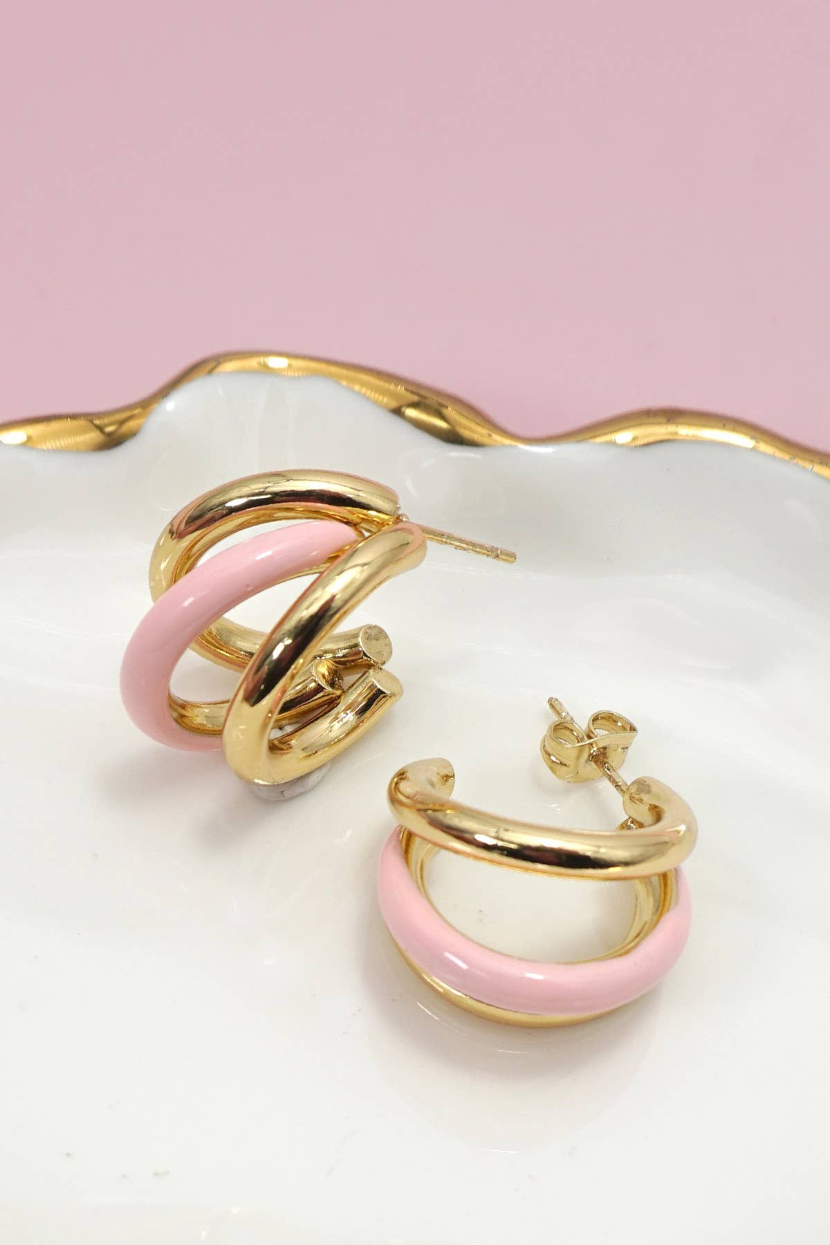 18K Stainless Steel Tarnish Free Enamel Hoop