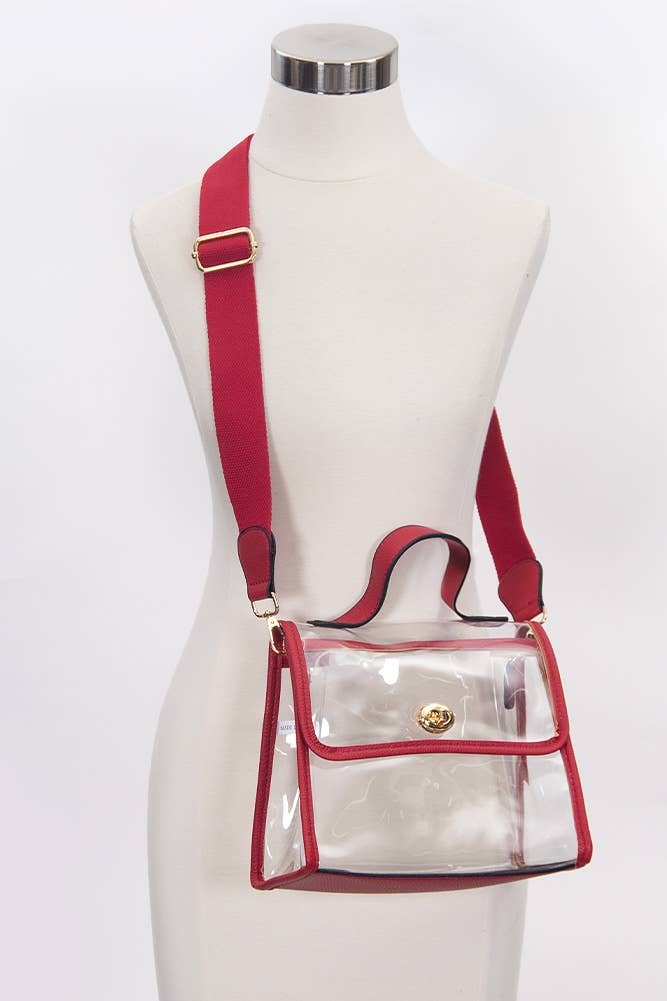 Clear Stadium Crossbody hand Bag: Black