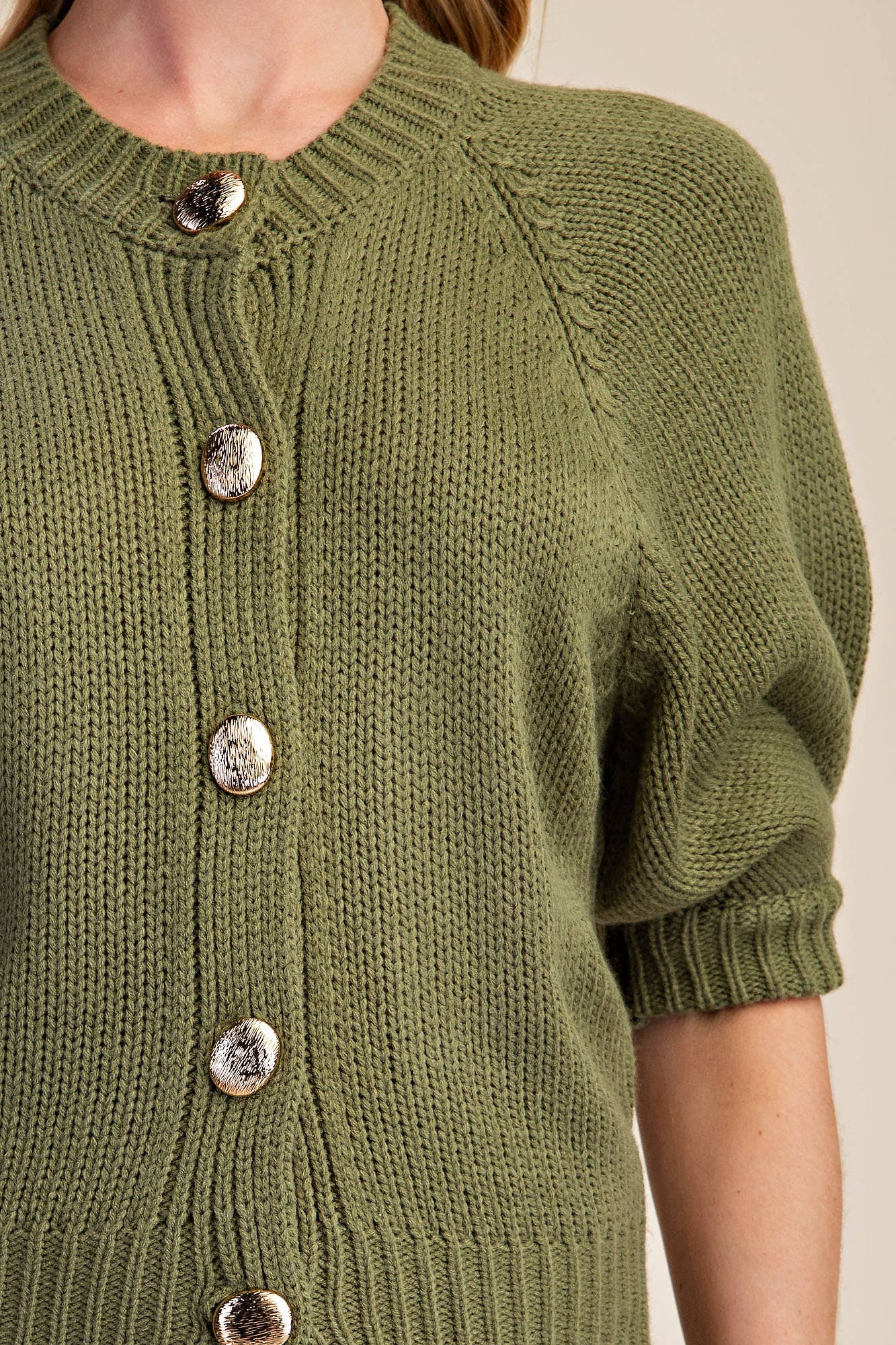 Puff Sleeve Sweater Cardigan