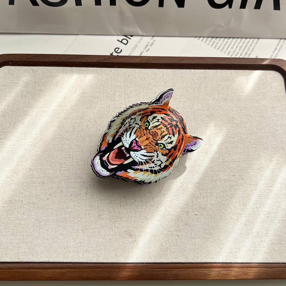 Tiger Head Hair Claw Clip
