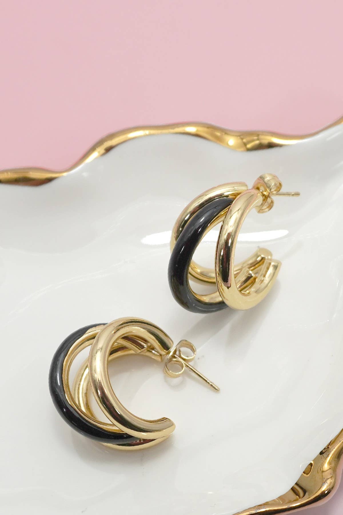 18K Stainless Steel Tarnish Free Enamel Hoop