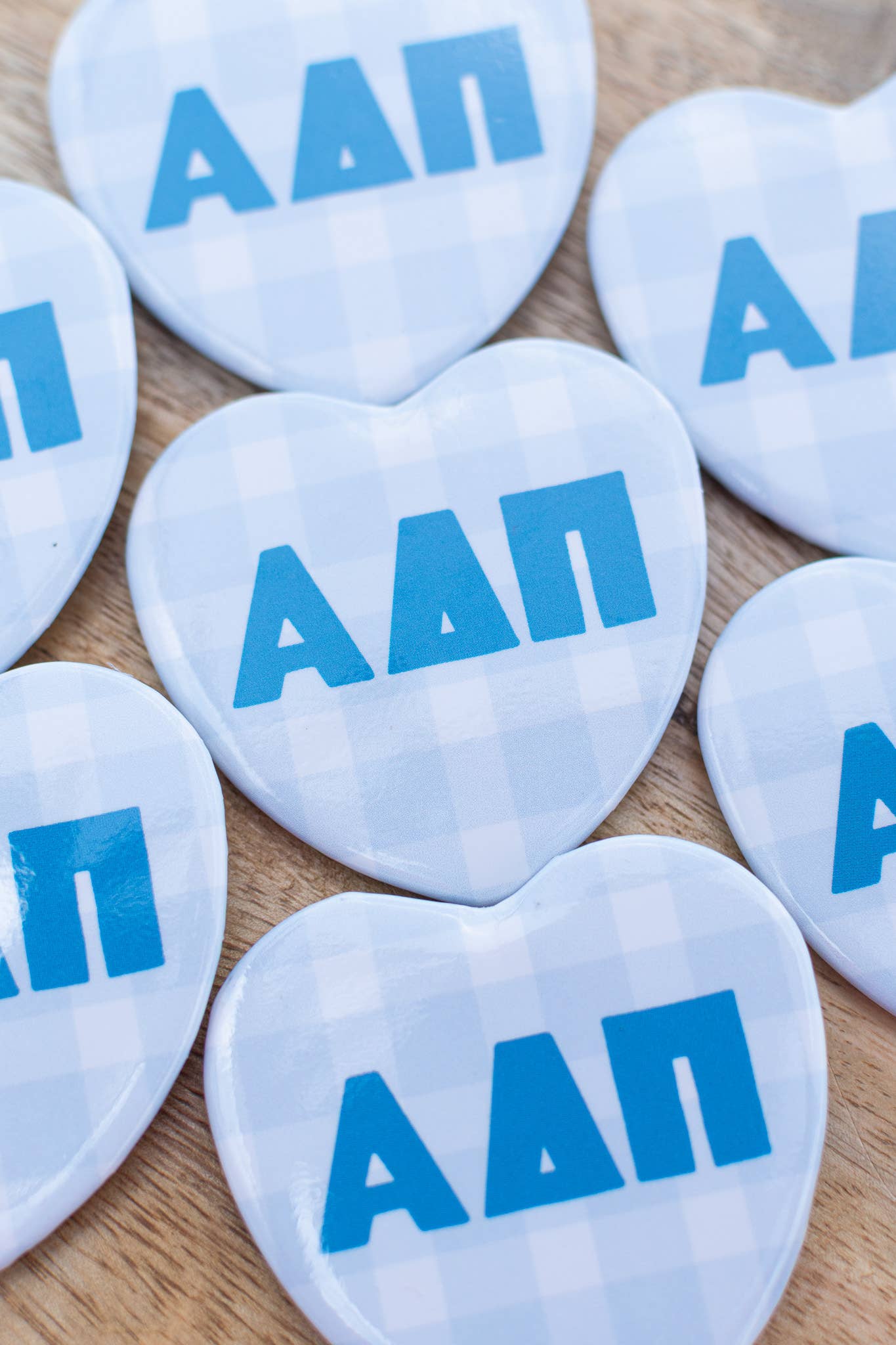 Gingham Heart buttons: Pi Beta Phi
