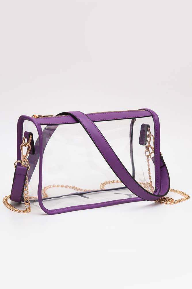 Clear Rectangle Stadium Concert Crossbody Bag: Leopard