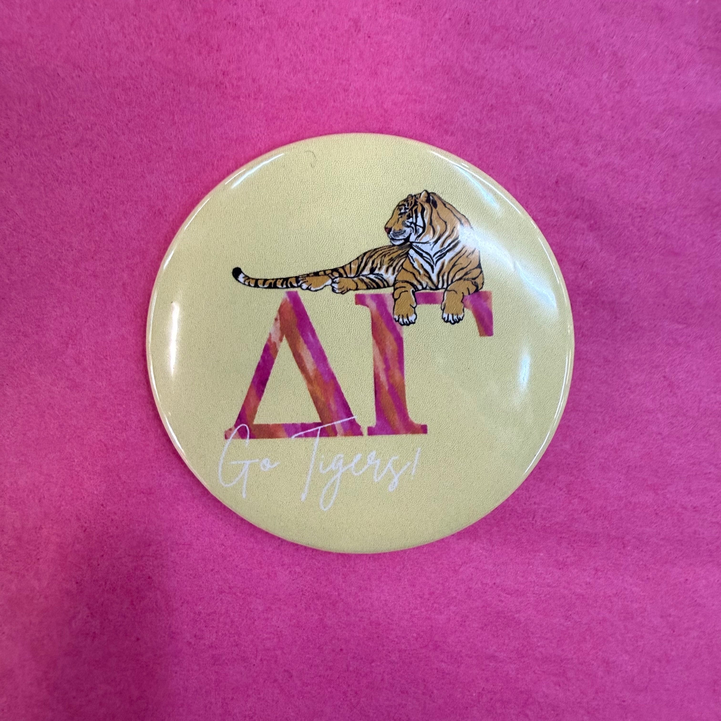 Go Tigers Yellow Sorority Button
