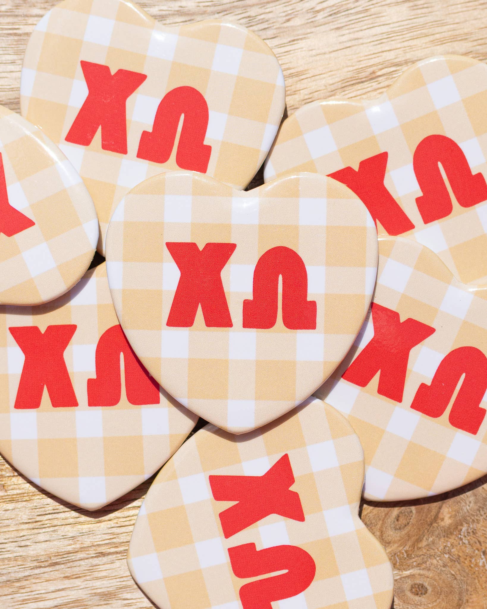 Gingham Heart buttons: Pi Beta Phi
