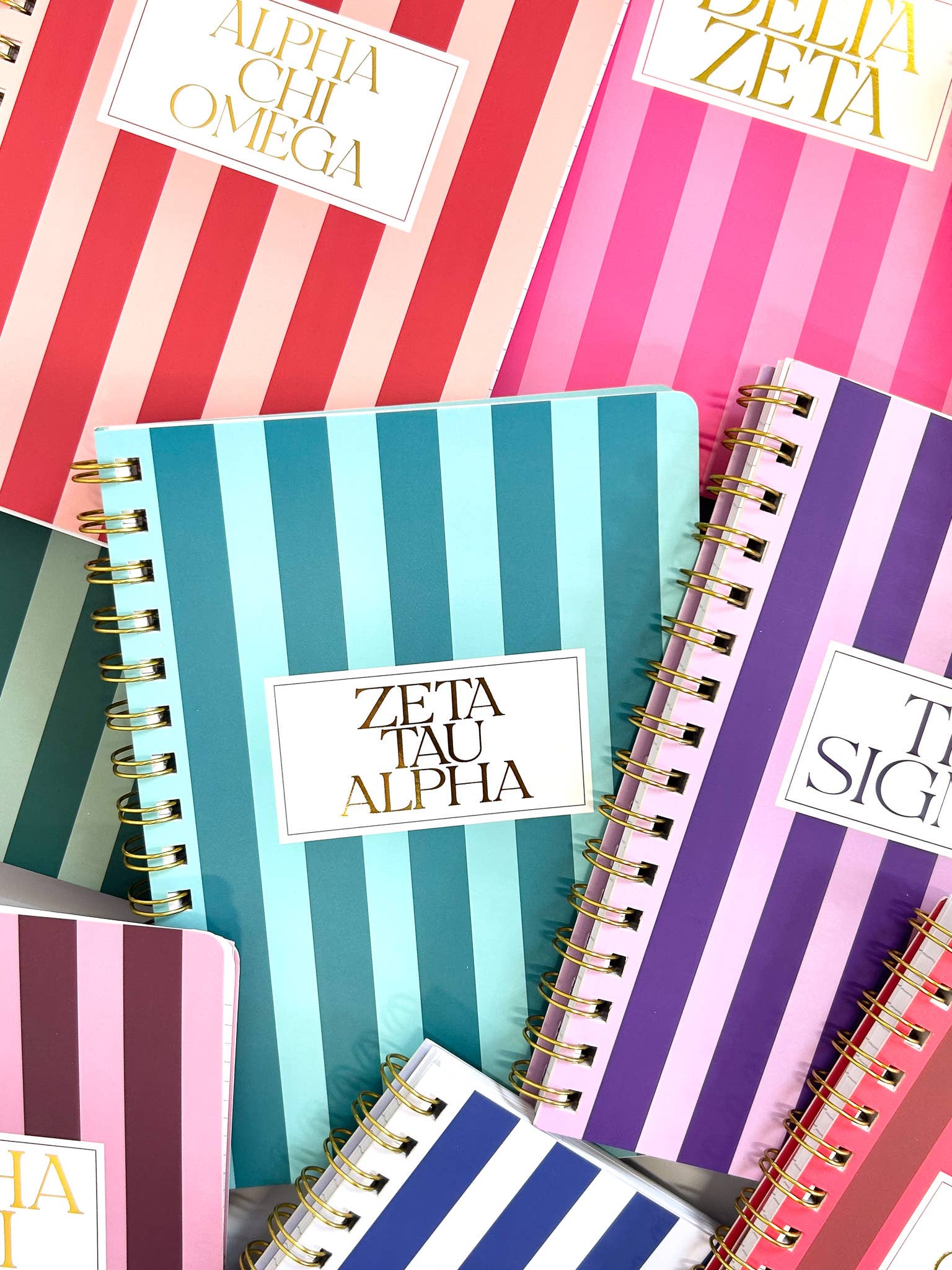 Stripe Sorority Notebook: ALPHA CHI OMEGA