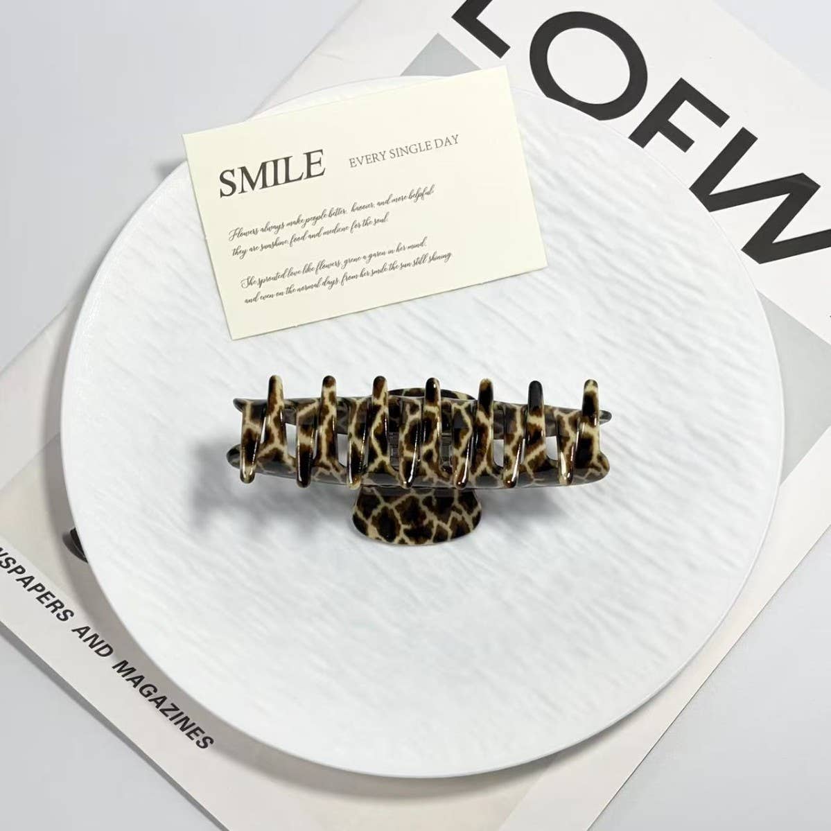 Classic Leopard Print Acrylic Hair Claw Clip