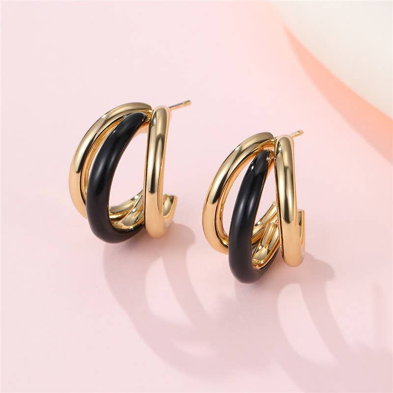 18K Stainless Steel Tarnish Free Enamel Hoop