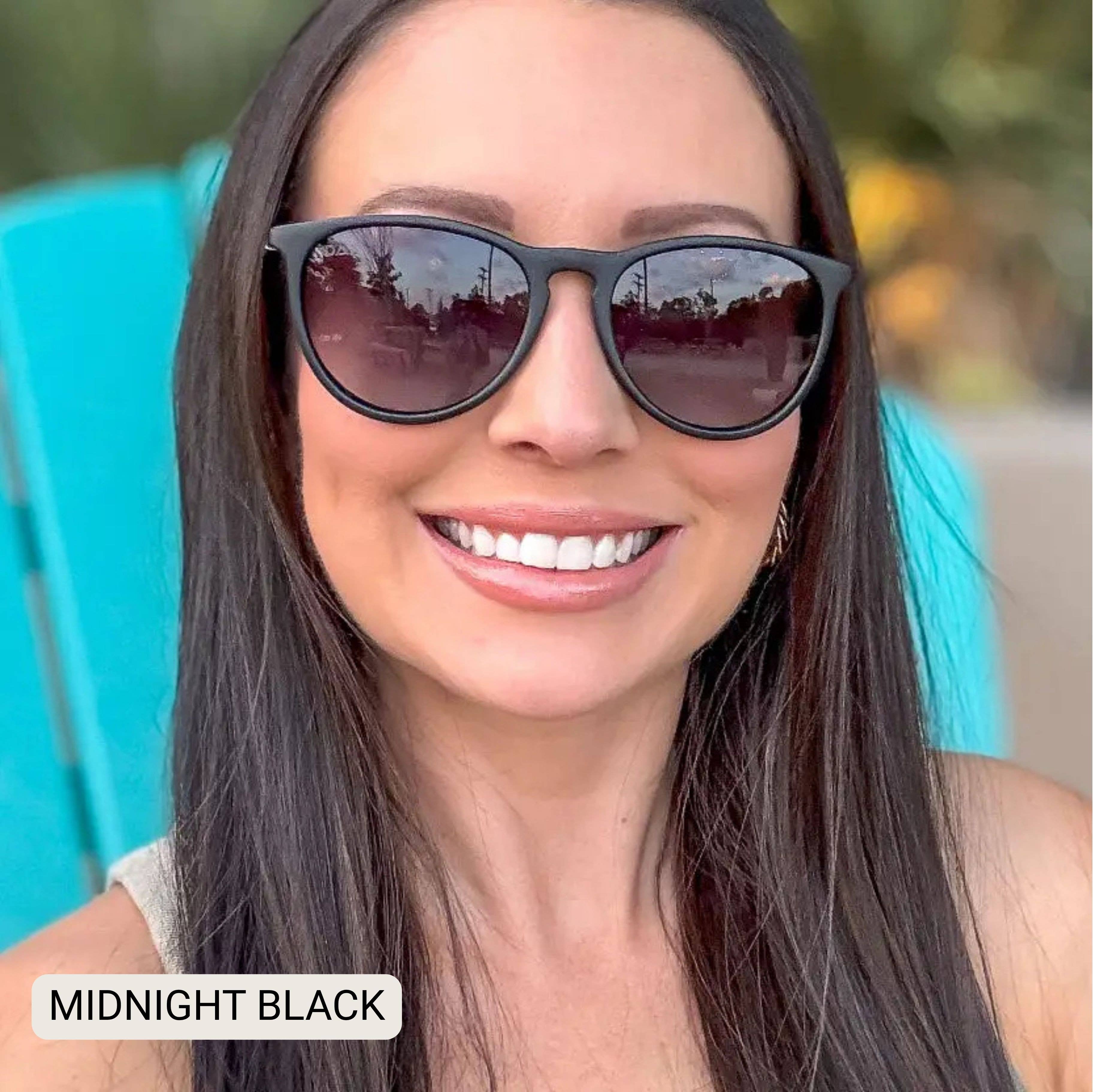 Midnight - Women's Polarized Medium Horn Sunglasses