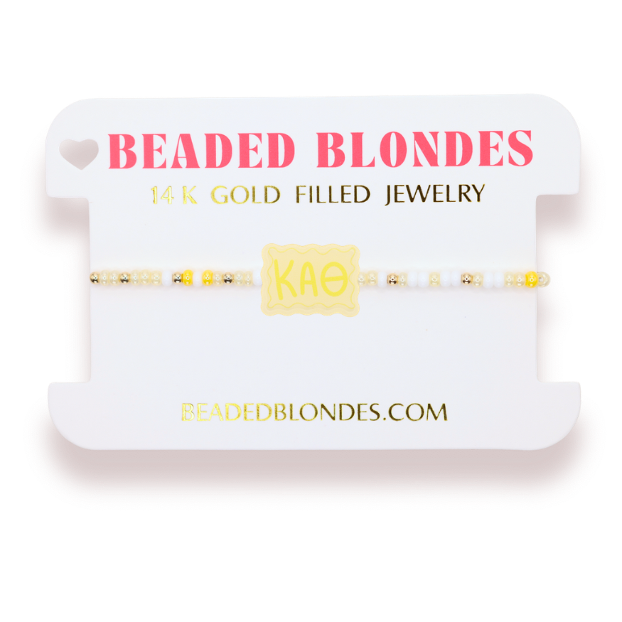 Kappa Alpha Theta Block Bracelet on Color - Beaded Blondes