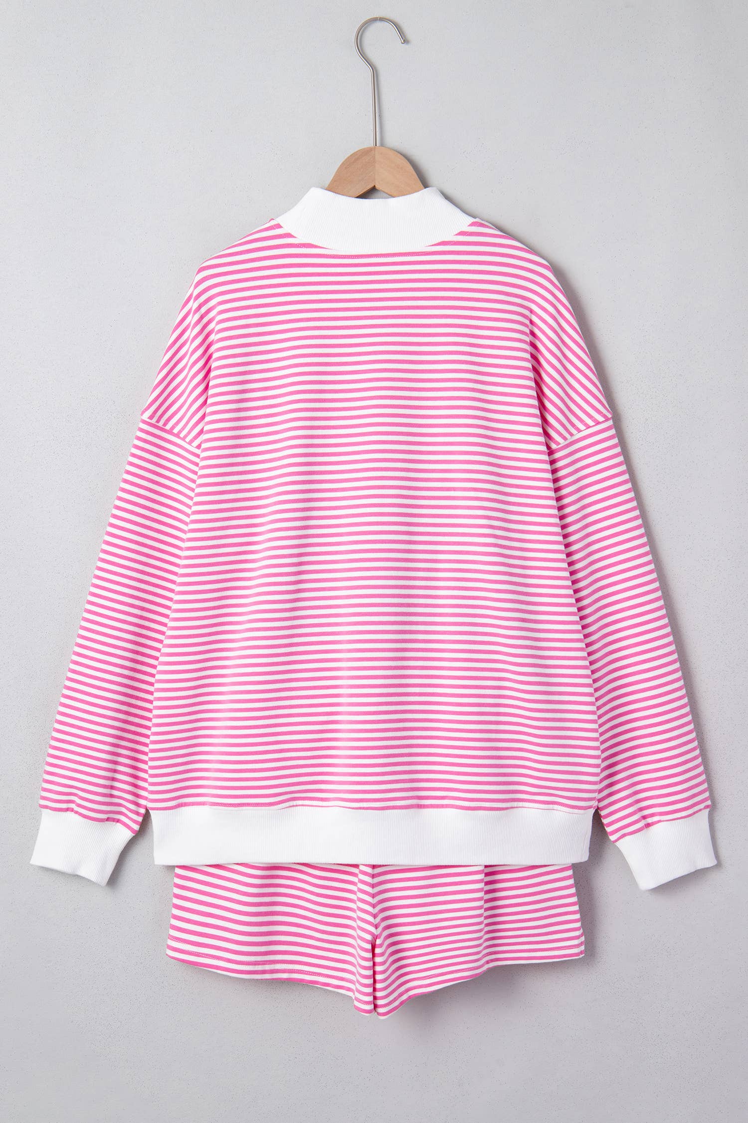 Stripe Oversize Sweatshirt and Shorts Set
